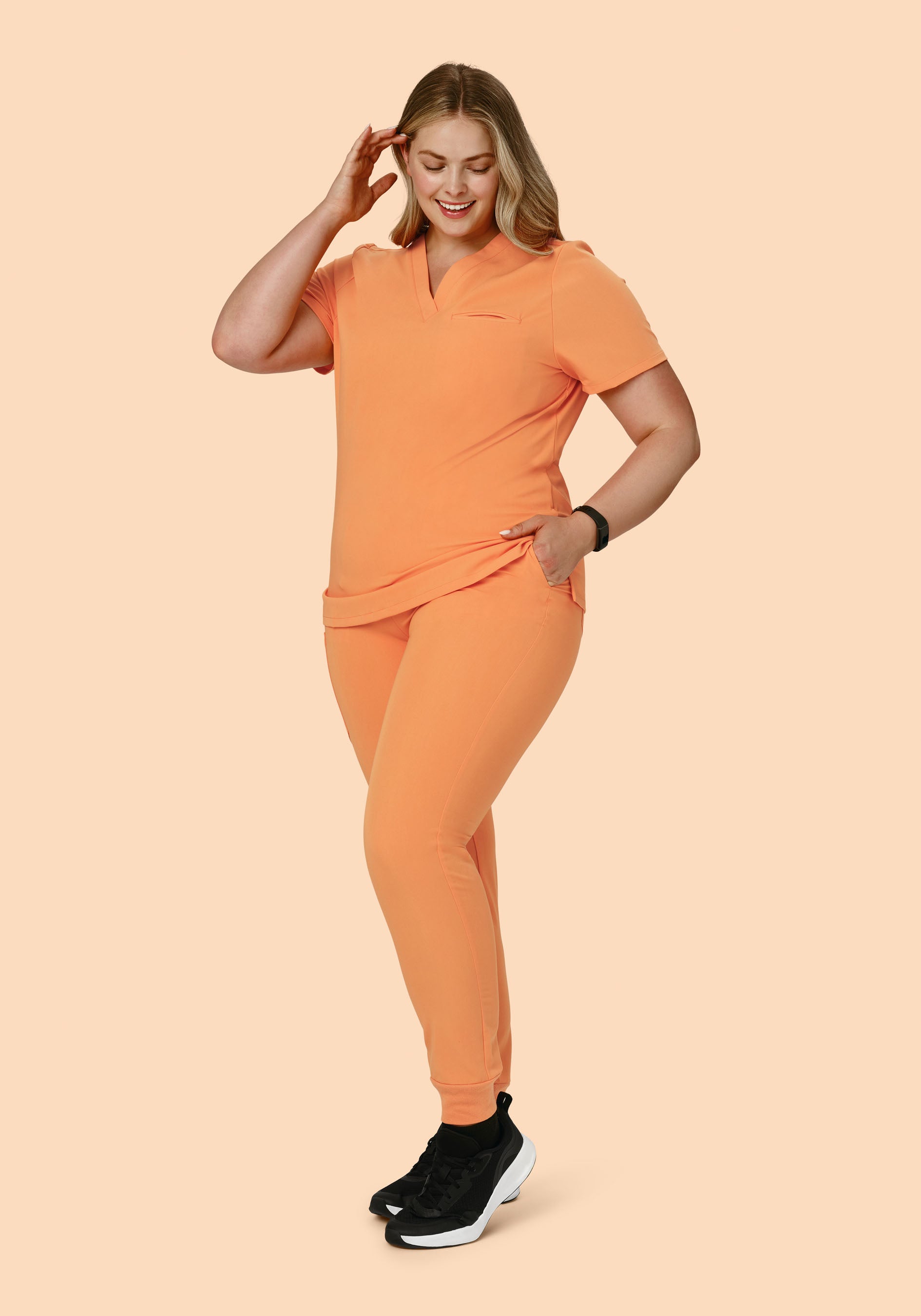 High Waisted Joggers Cantaloupe