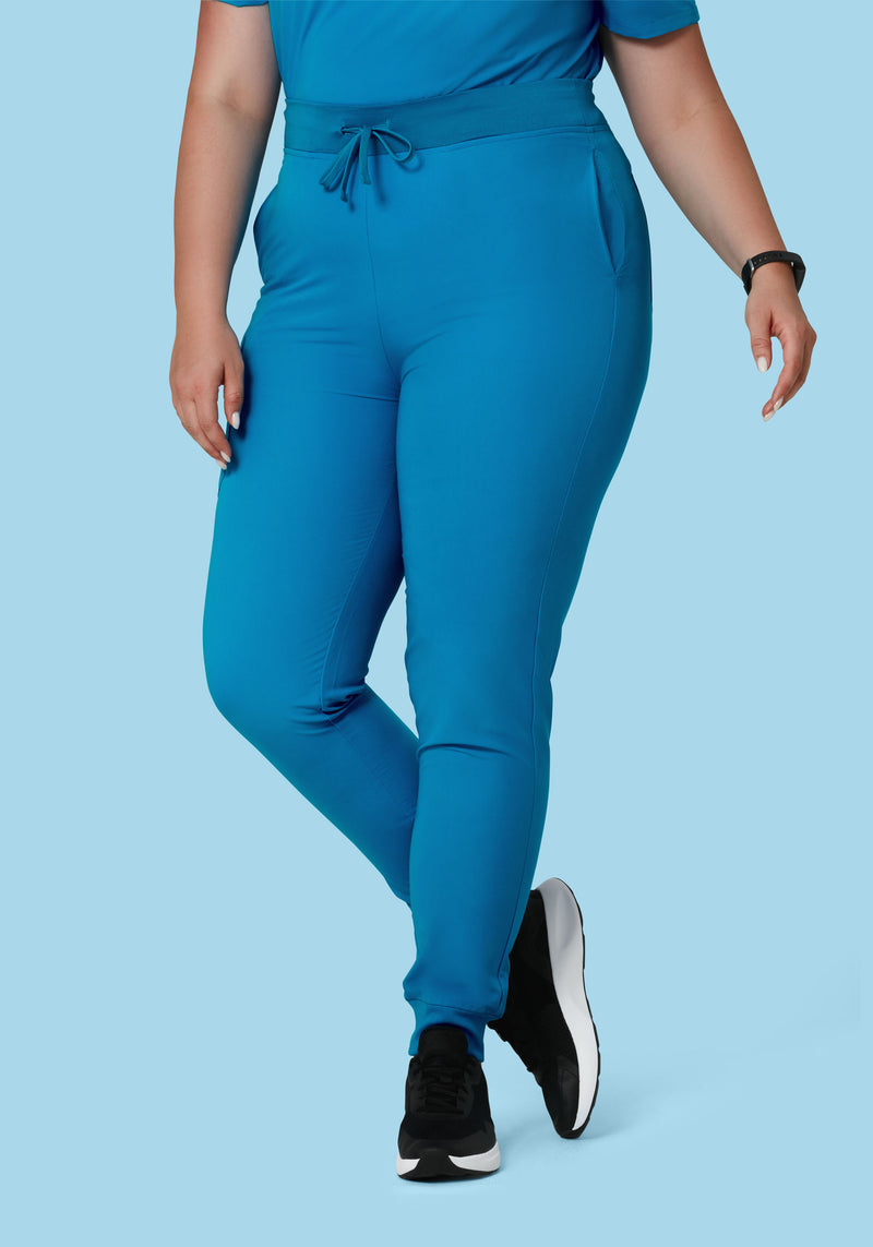 High Waisted Joggers Electric Blue