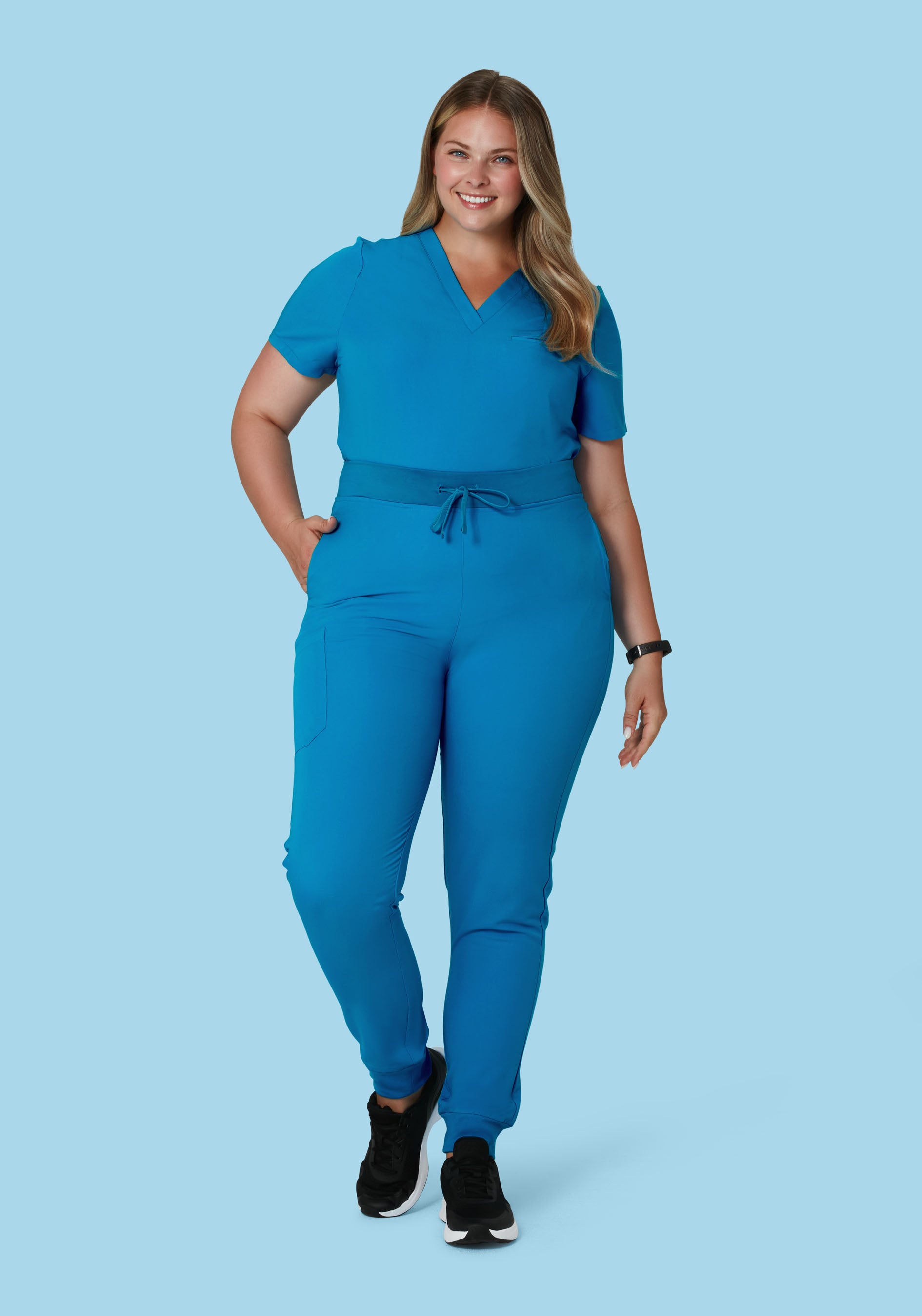 High Waisted Joggers Electric Blue