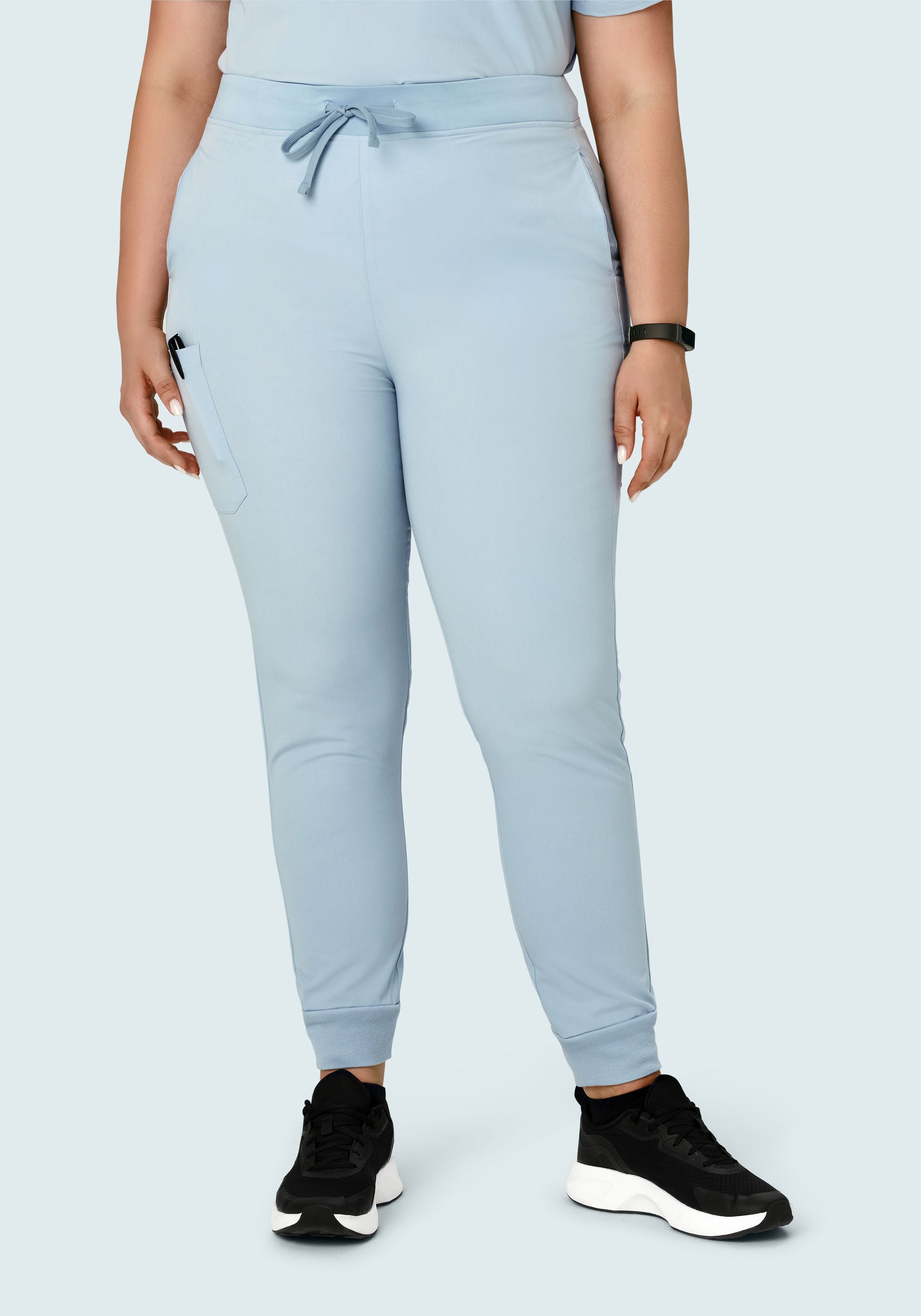 High Waisted Joggers Powder Blue