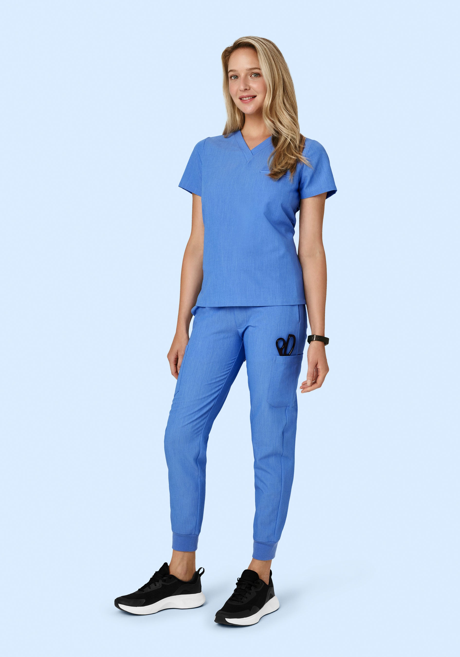 9 Pocket Joggers Heather Blue