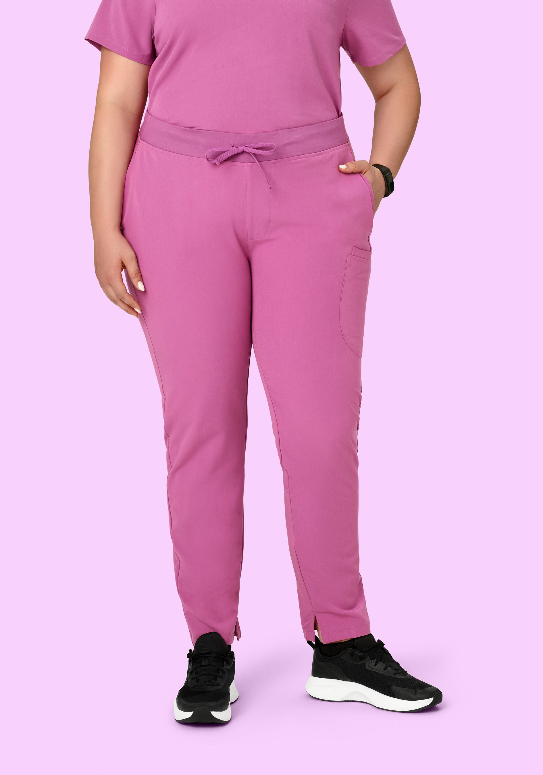 Women's Mid-Rise Slim Leg Scrub Pants - Deep Dewberry | Mandala Scrubs