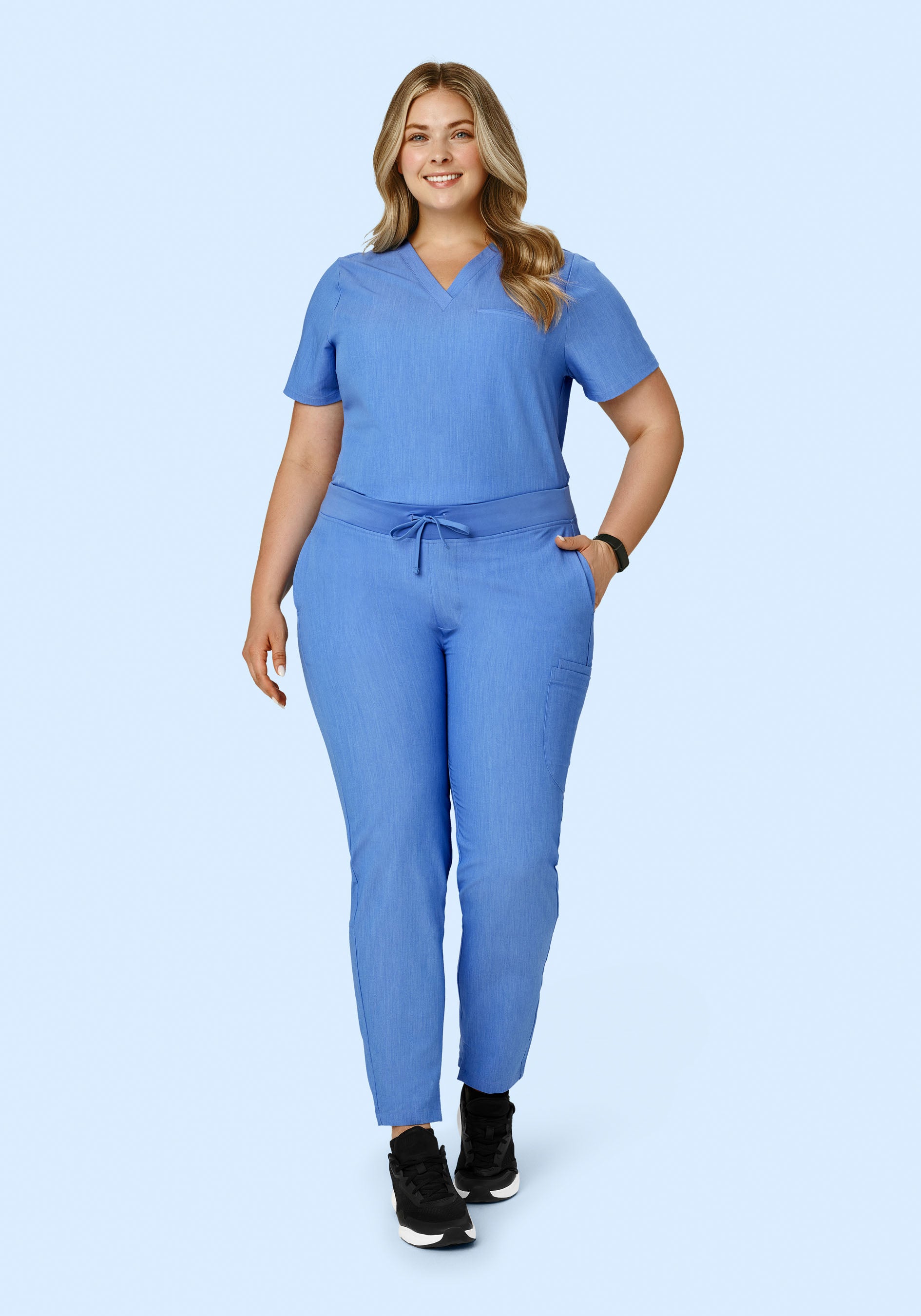 6 Pocket Slim Pants Heather Blue