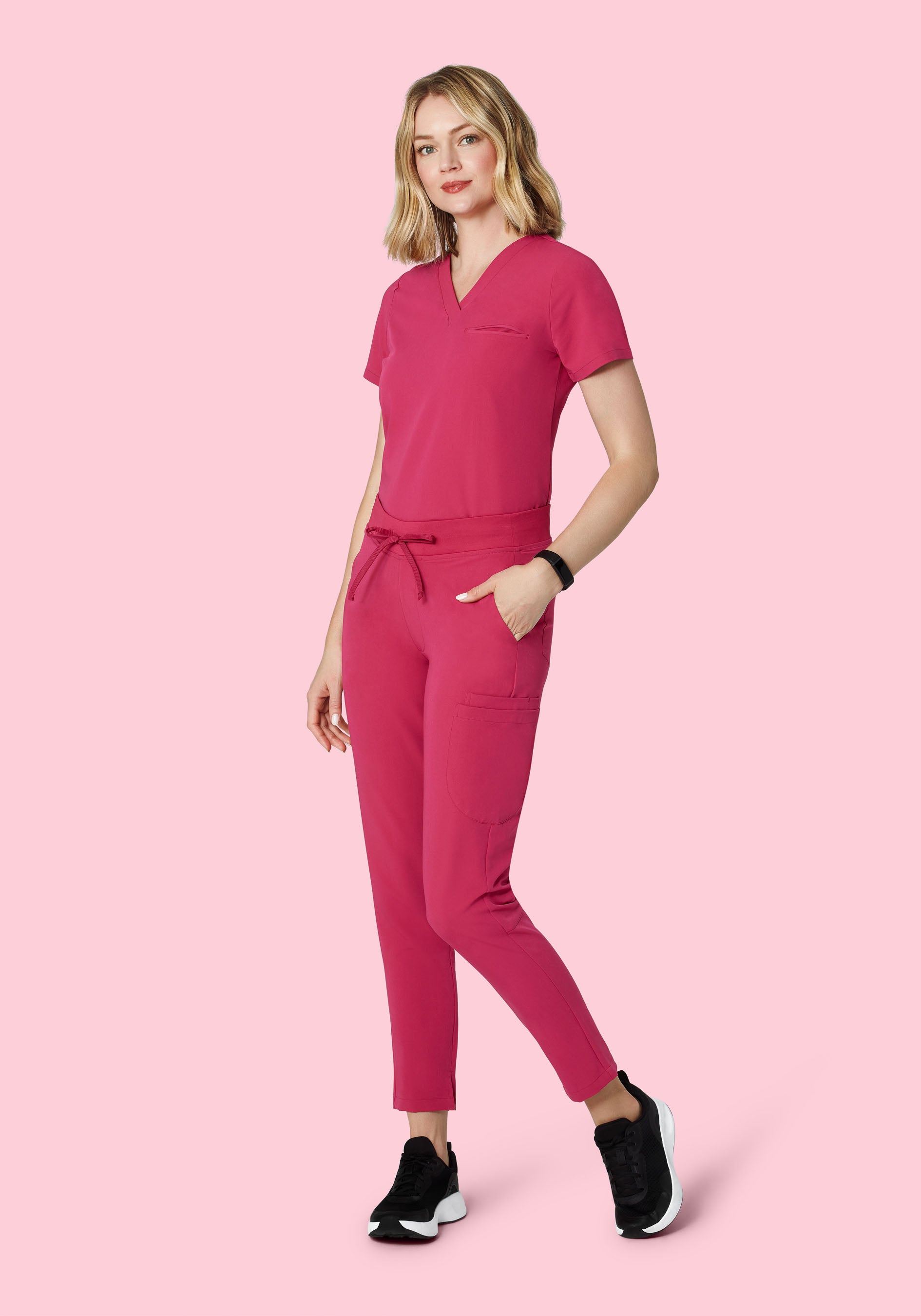 6 Pocket Slim Pants Deep Magenta
