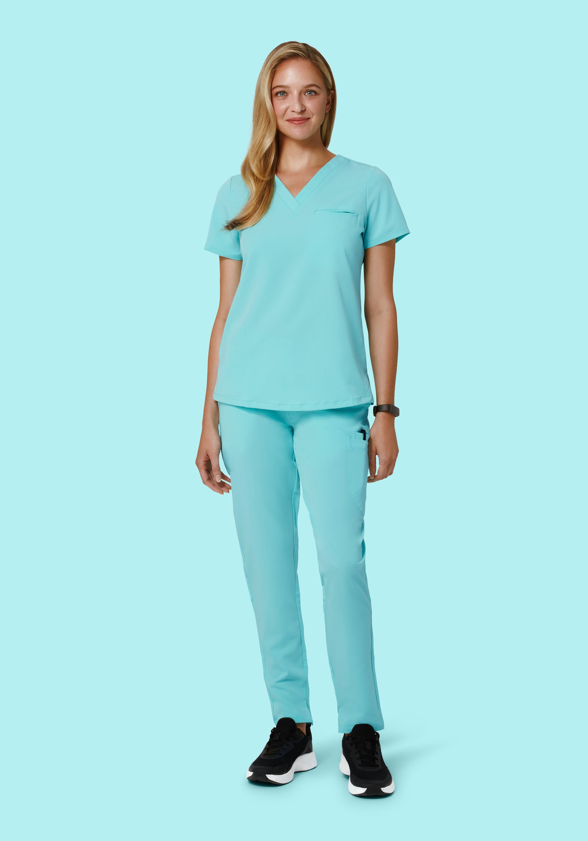 6 Pocket Slim Pants Aqua