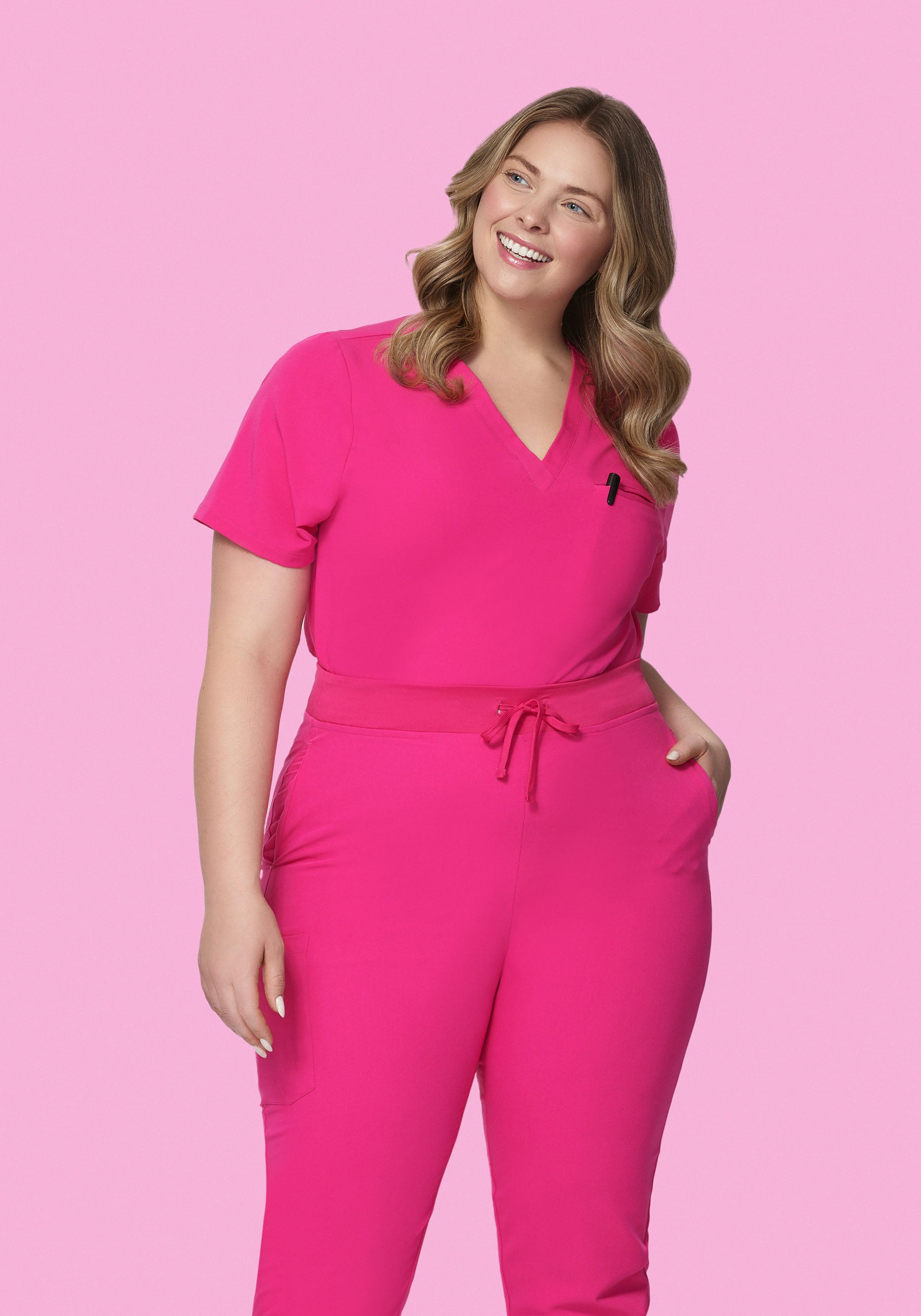 One Pocket Top Shocking Pink