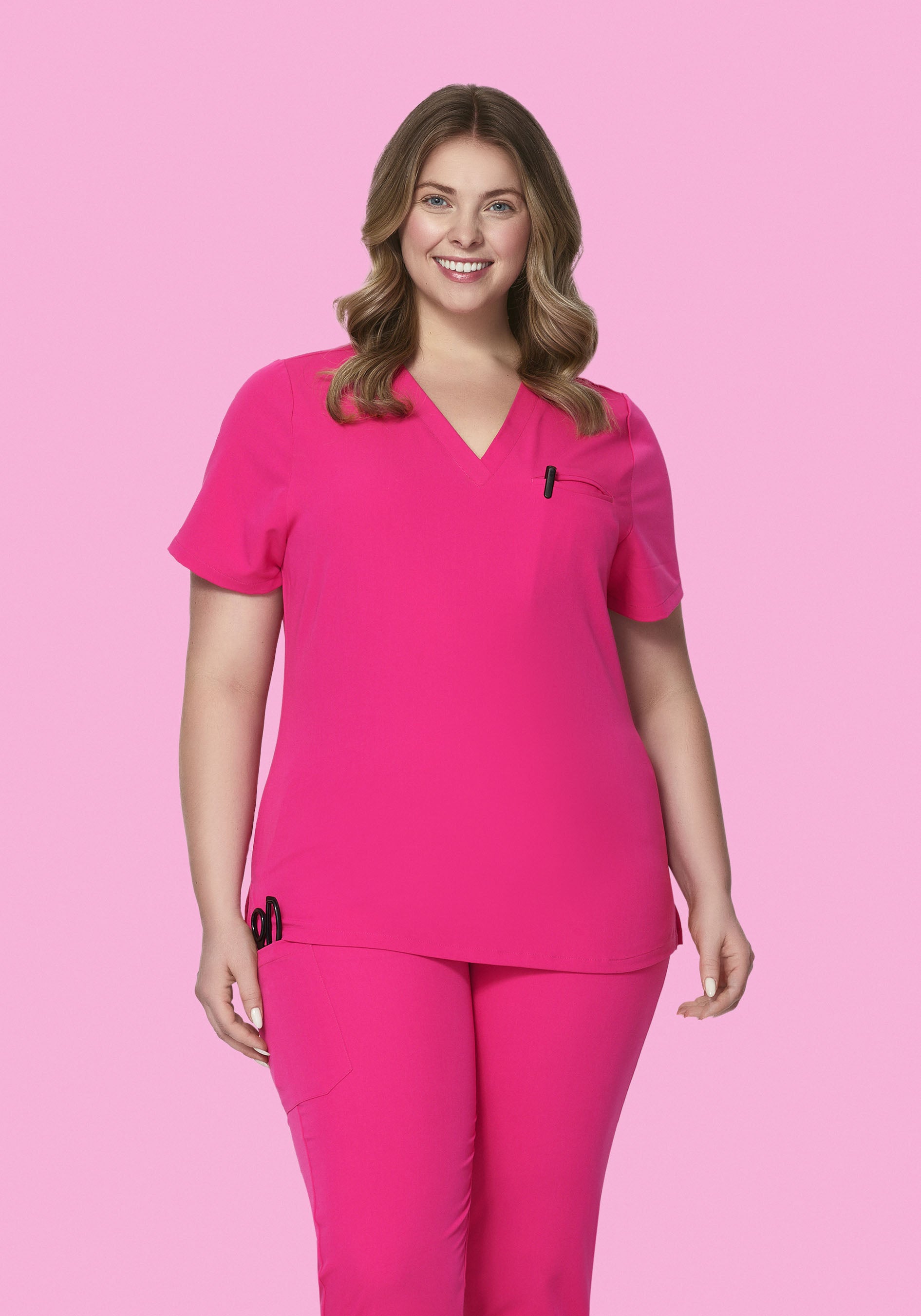 One Pocket Top Shocking Pink
