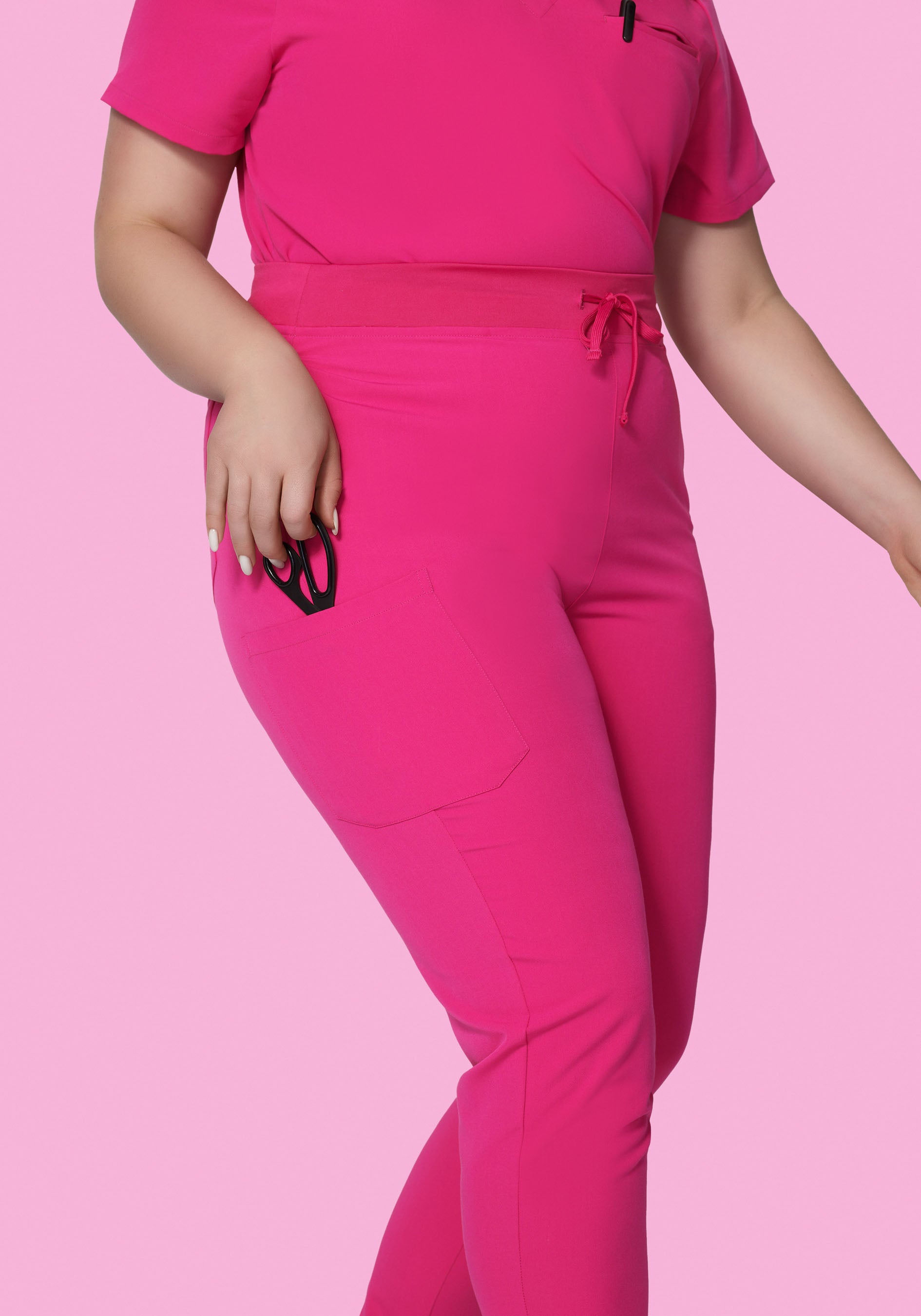 High Waisted Joggers Shocking Pink