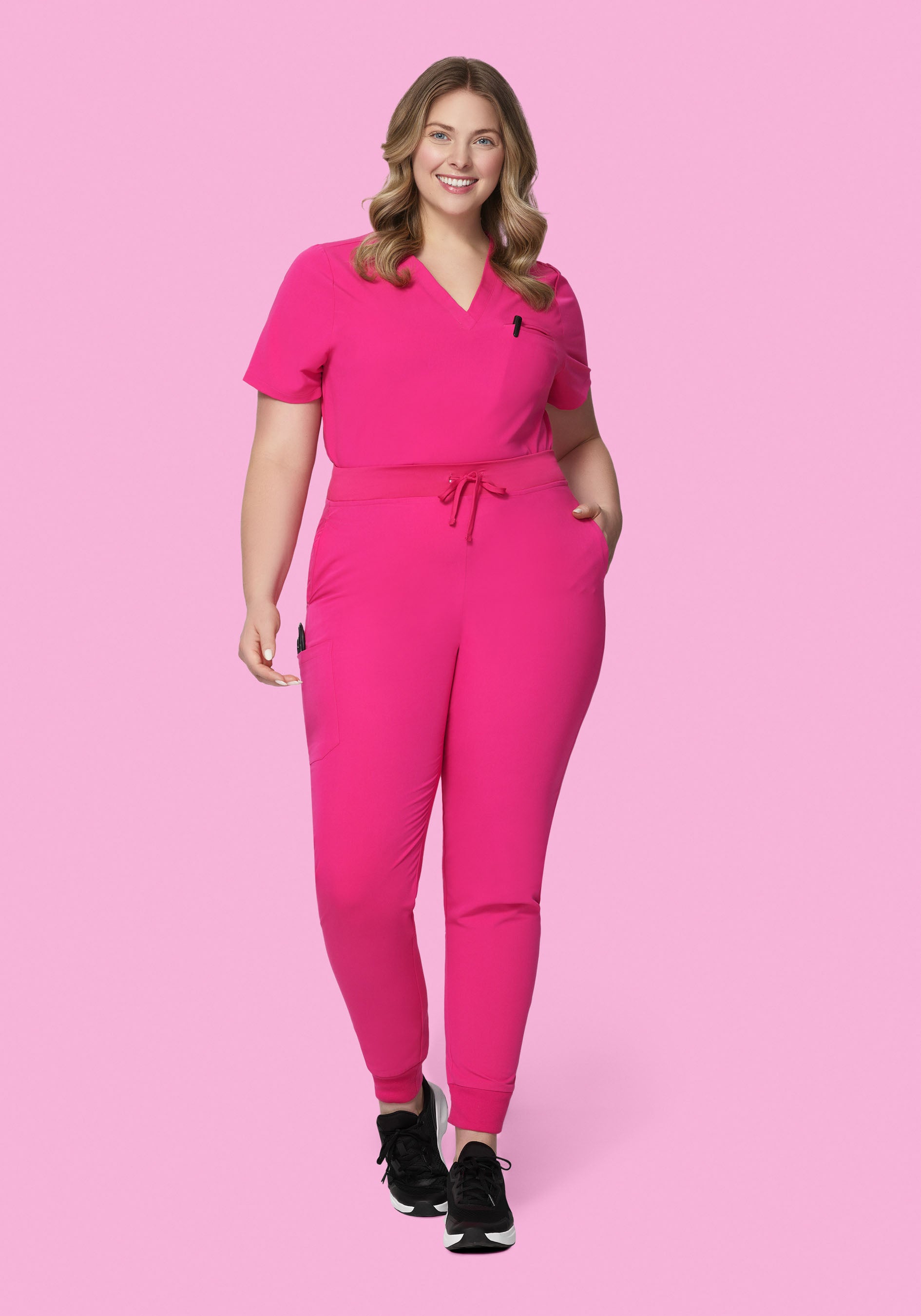 High Waisted Joggers Shocking Pink