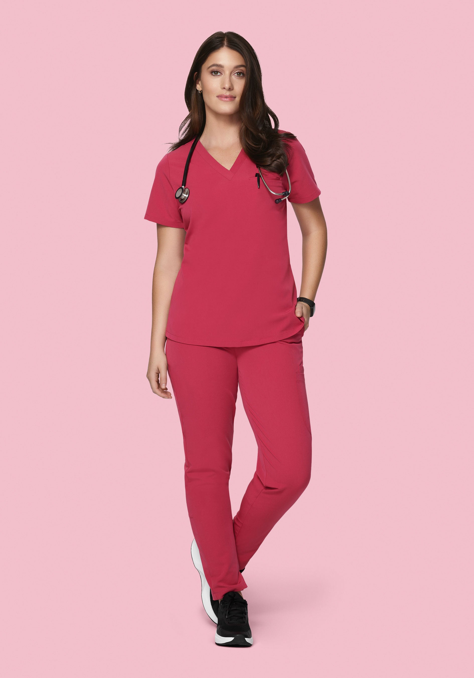 6 Pocket Slim Pants Deep Rose