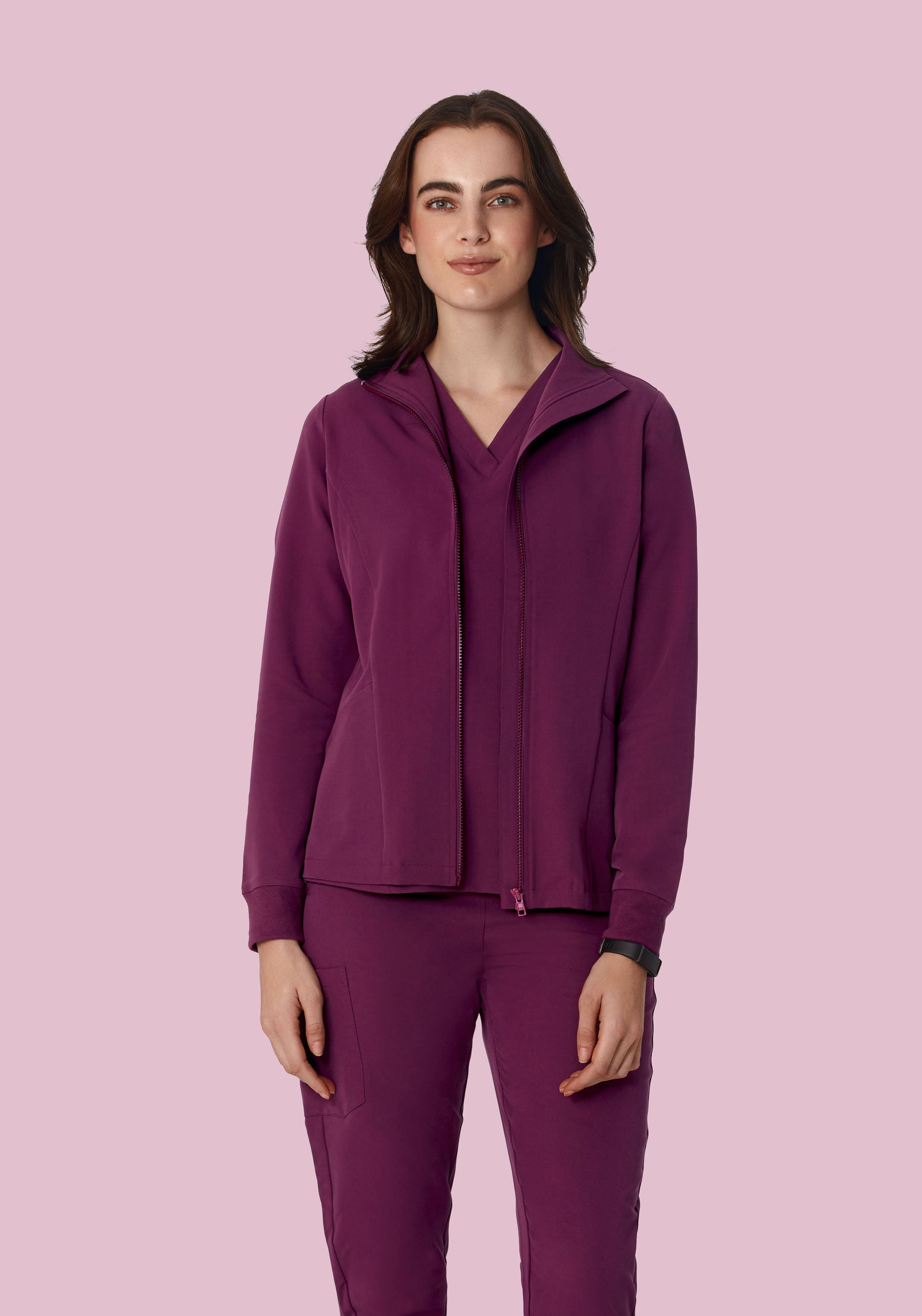 Women's Modern Scrub Jacket Plum