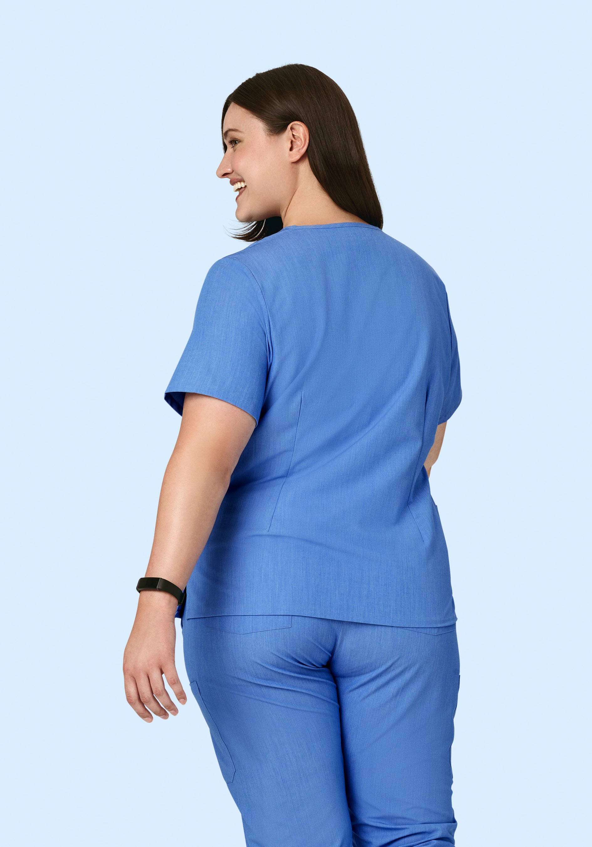 6 Pocket Top Heather Blue