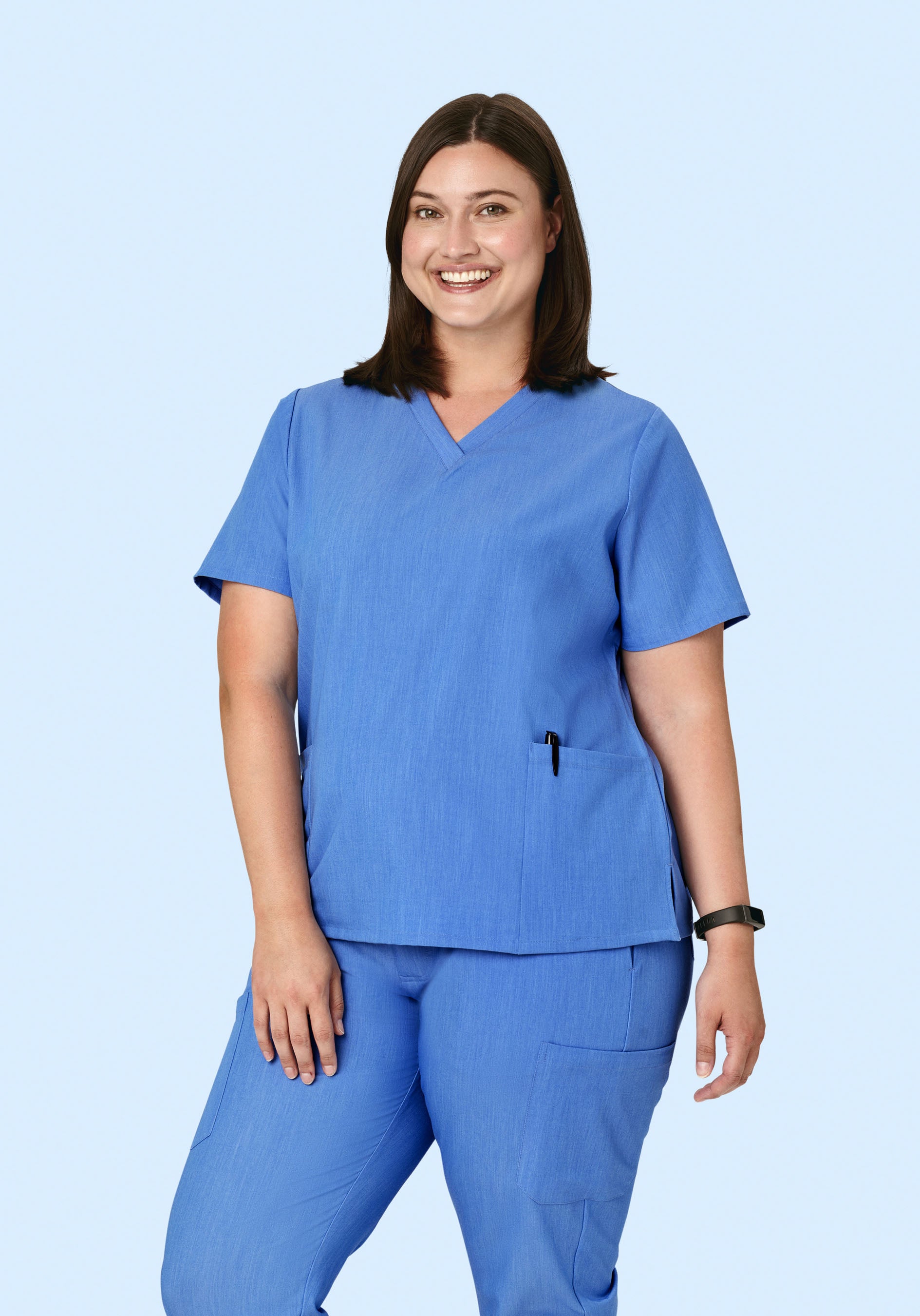 6 Pocket Top Heather Blue