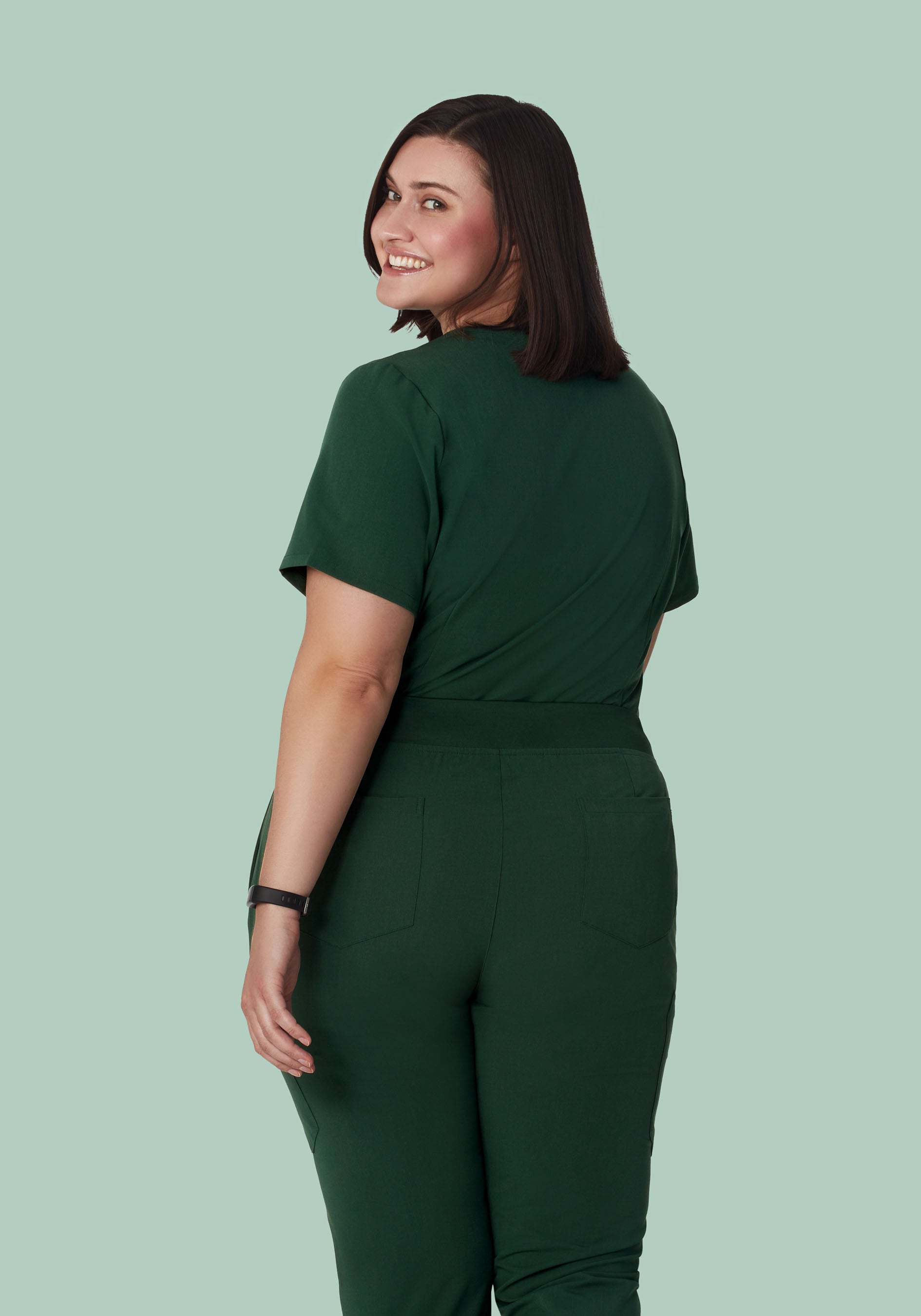Women's V-Neck 6-Pocket Scrub Top - Midnight Green | Mandala Scrubs