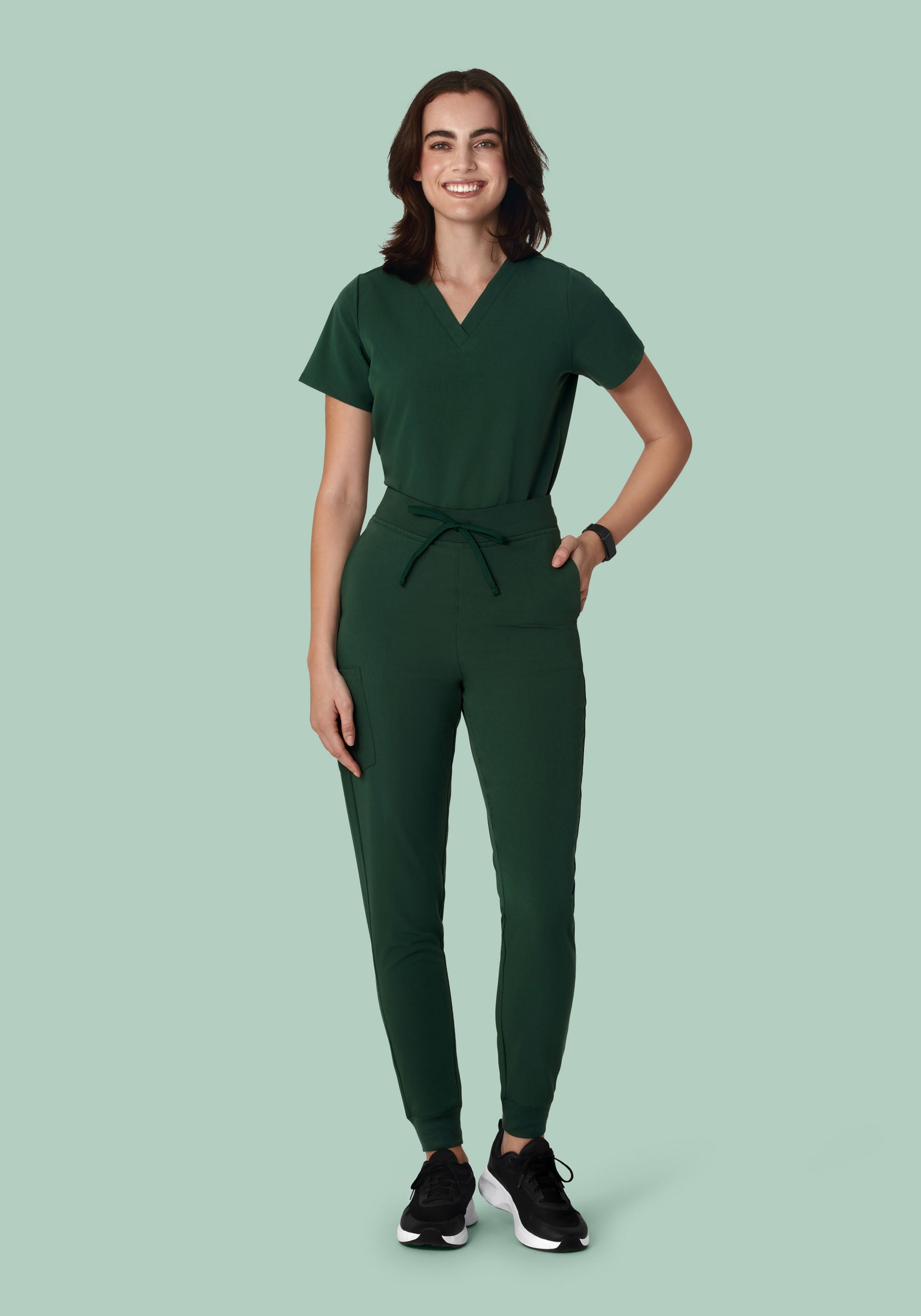 Women's High Waisted Jogger Scrub Pants - Midnight Green | Mandala