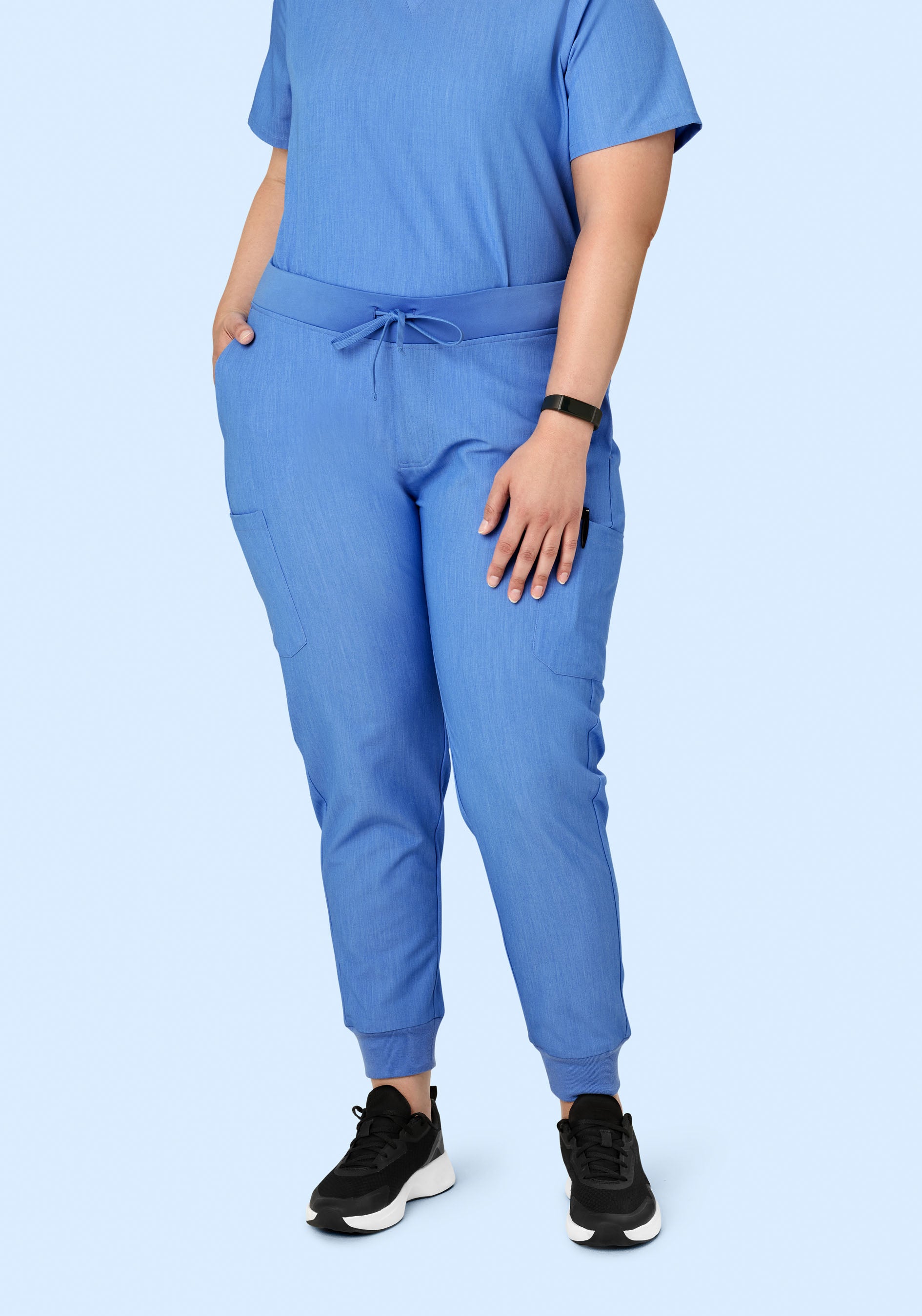 9 Pocket Joggers Heather Blue