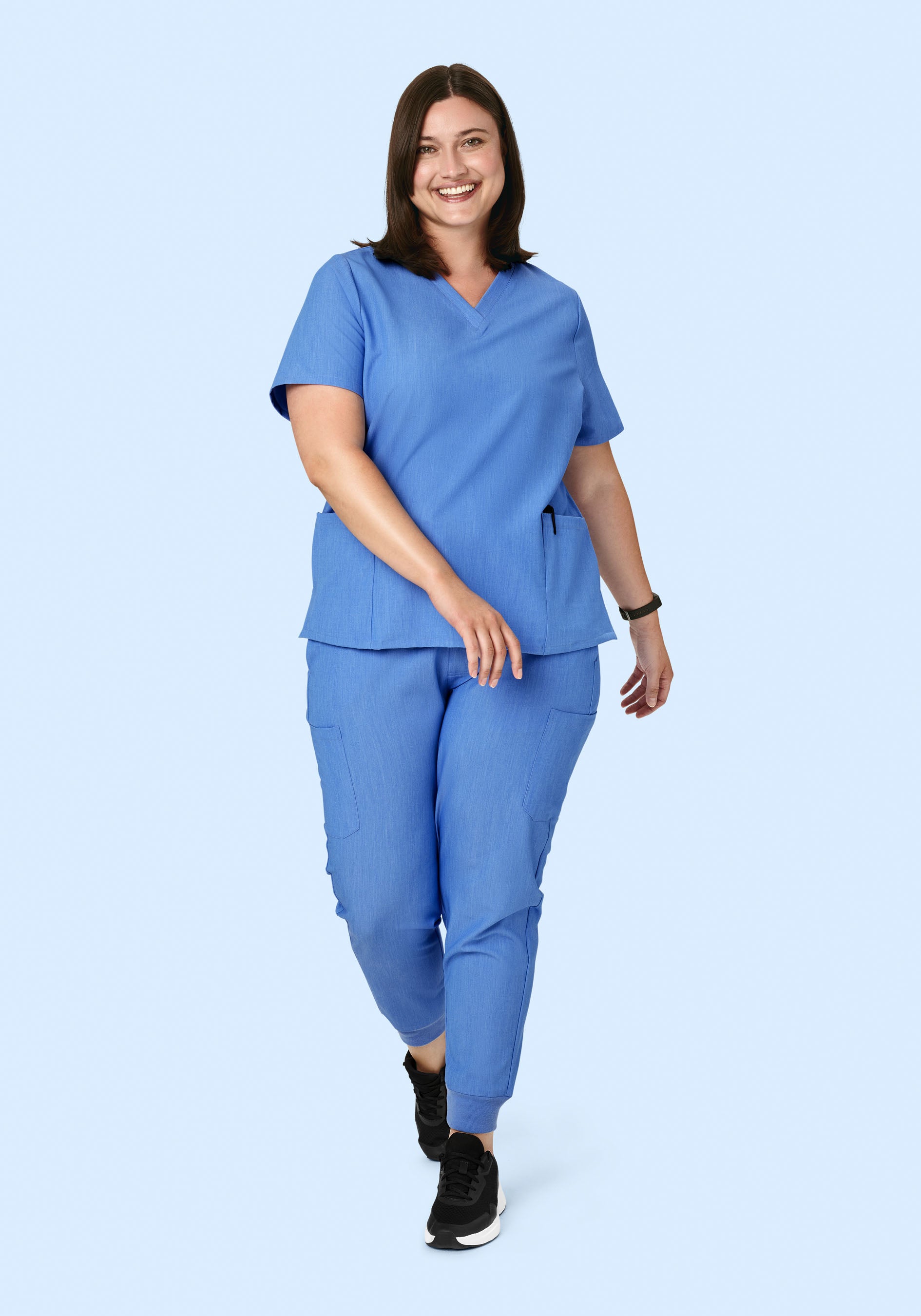 6 Pocket Top Heather Blue