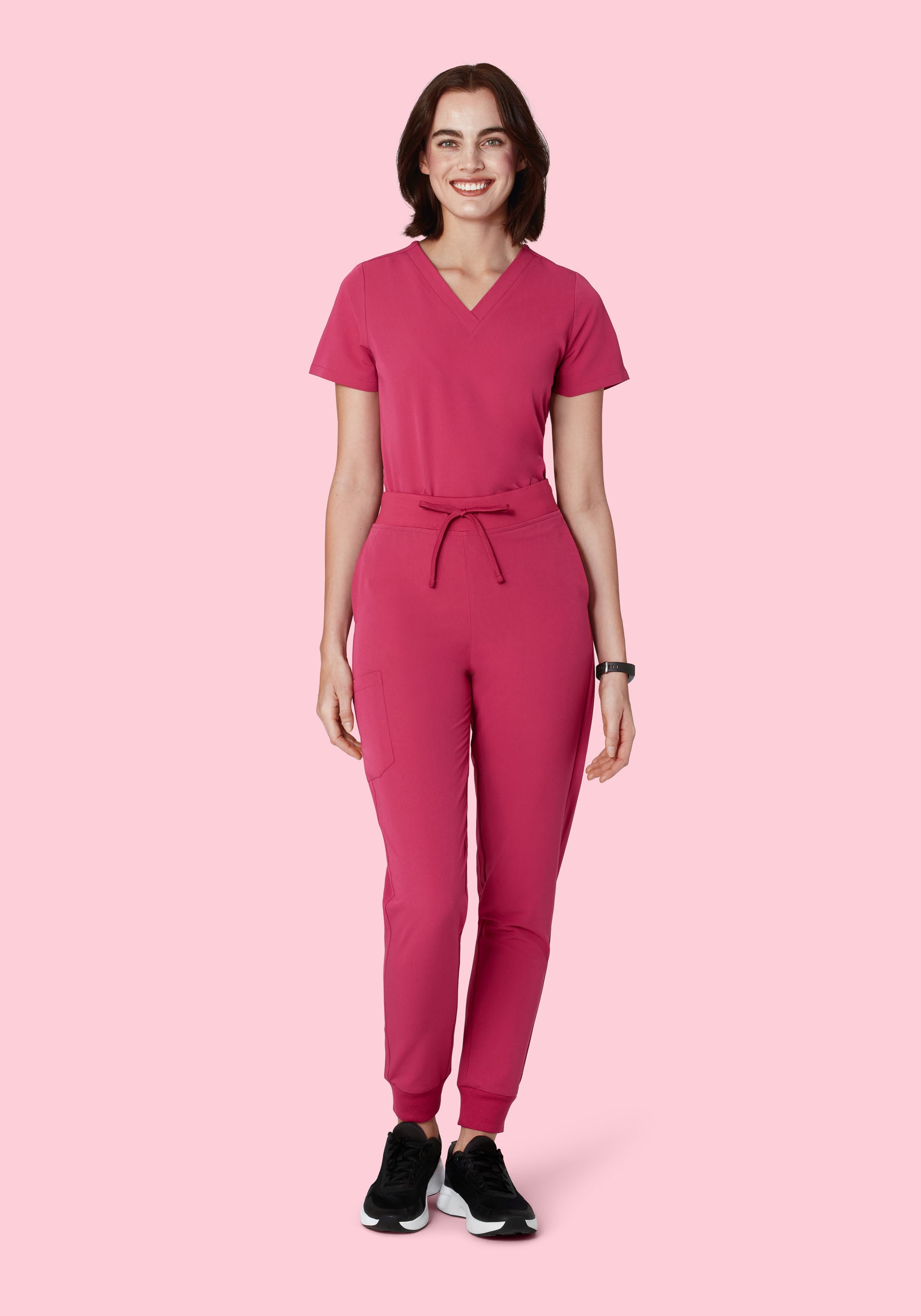 High Waisted Joggers Deep Magenta