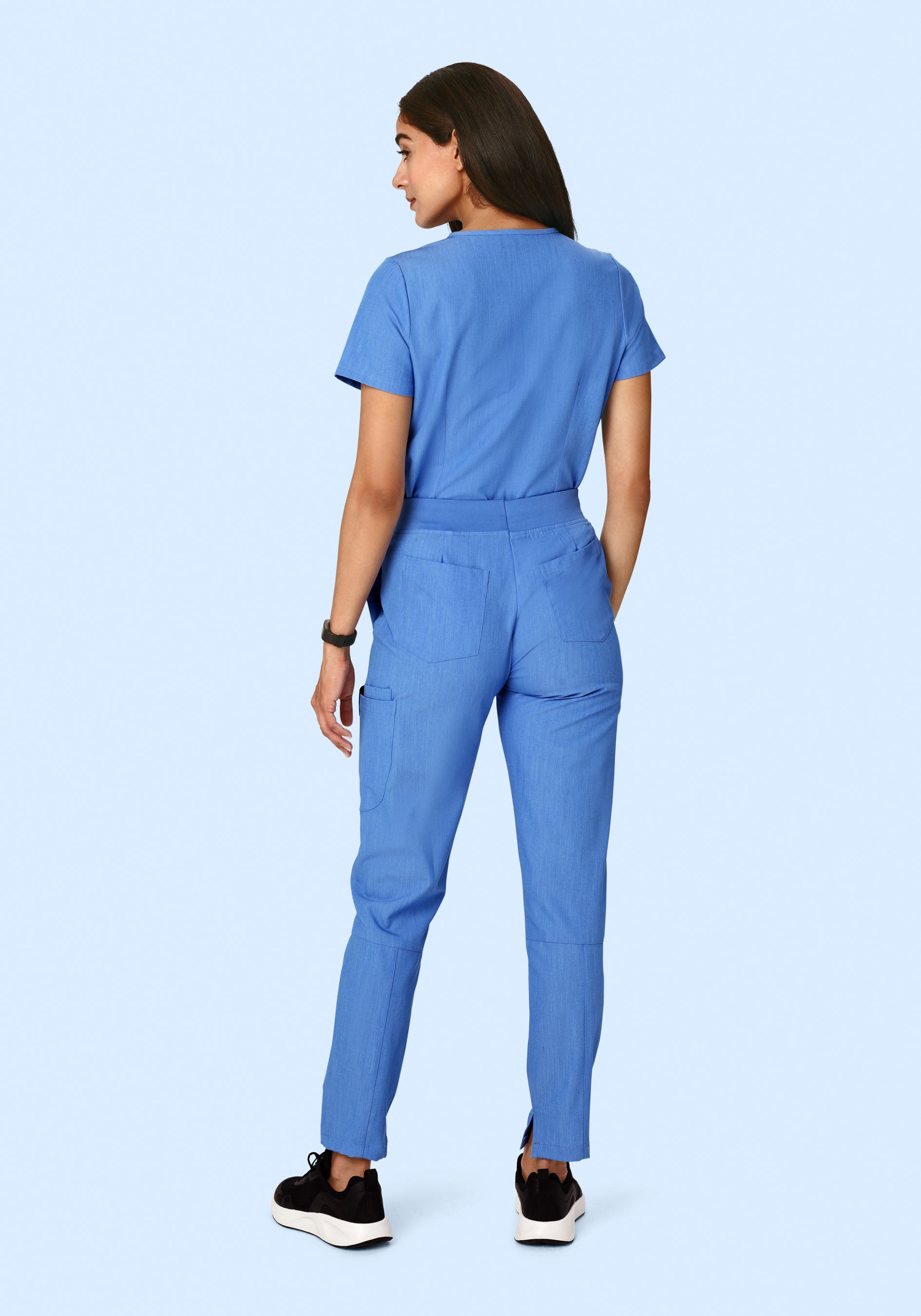 6 Pocket Slim Pants Heather Blue