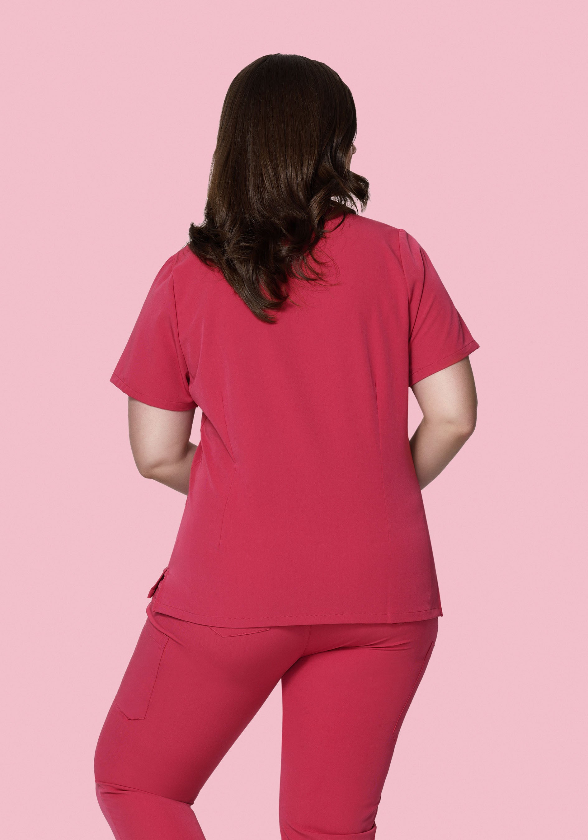 6 Pocket Top Deep Rose