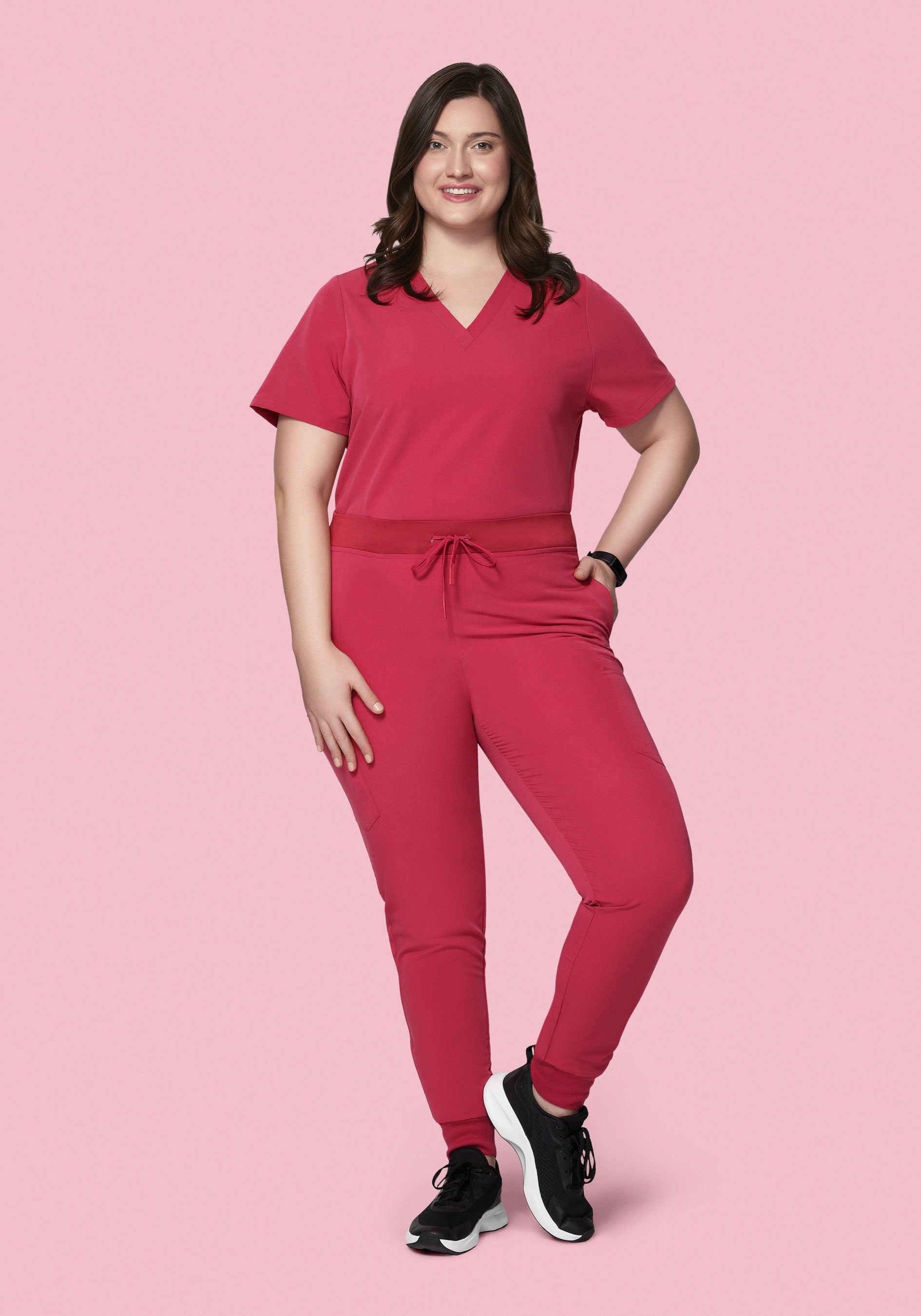 9 Pocket Joggers Deep Rose