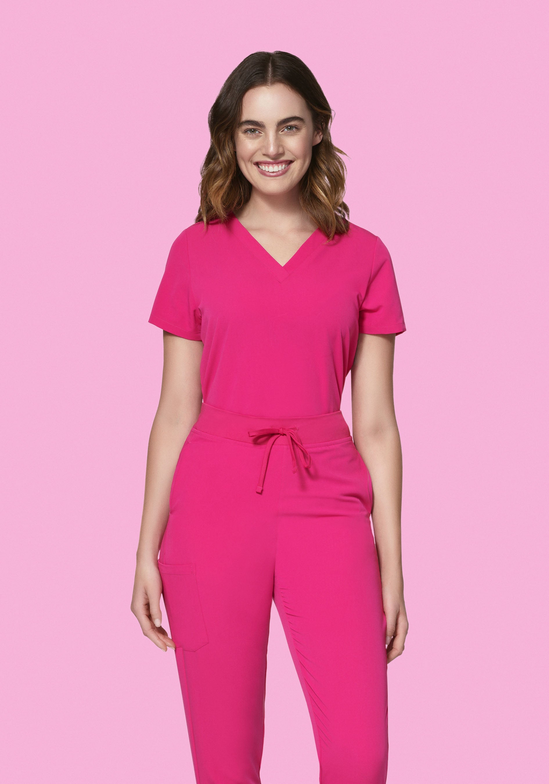 6 Pocket Top Shocking Pink