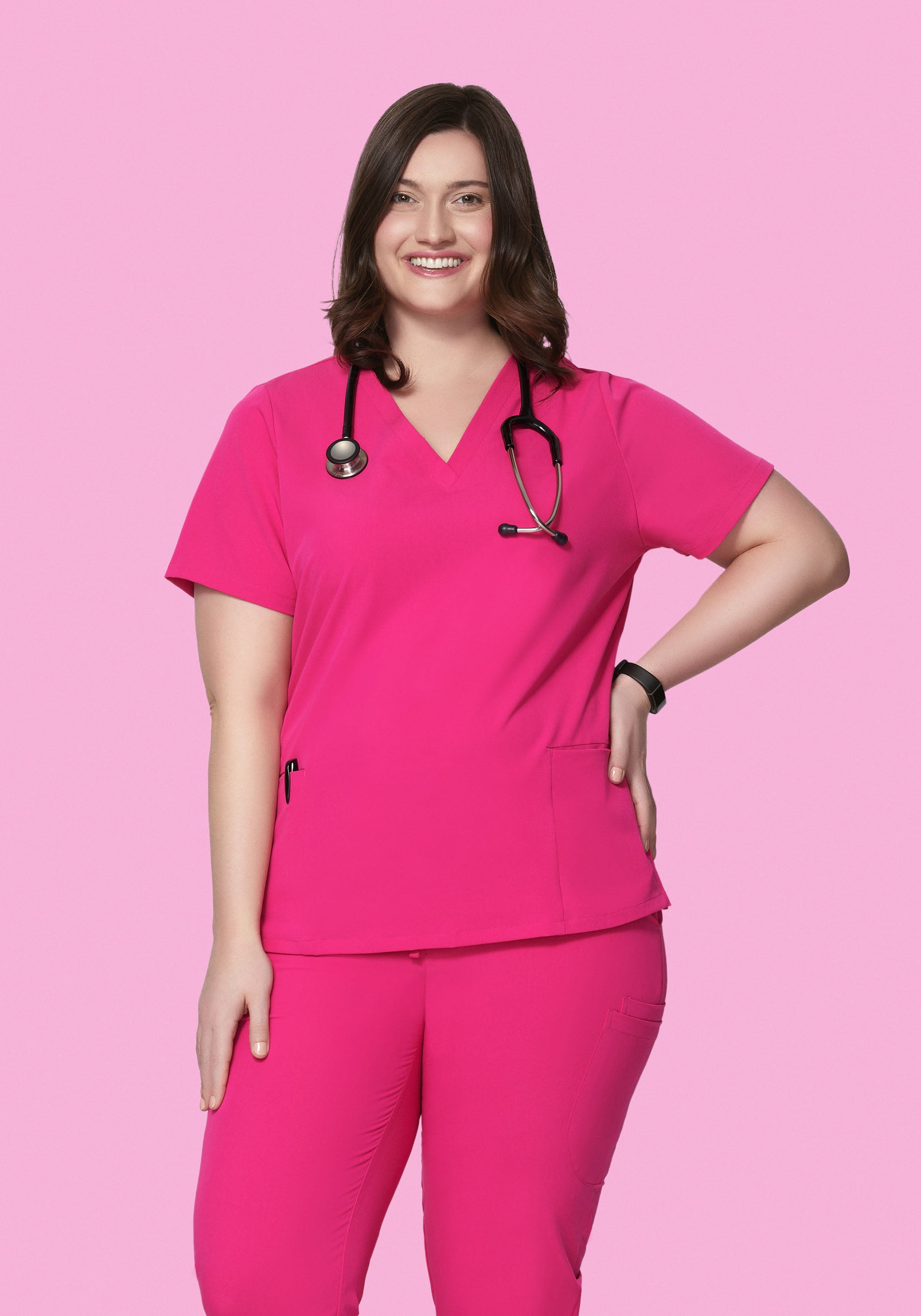 6 Pocket Top Shocking Pink