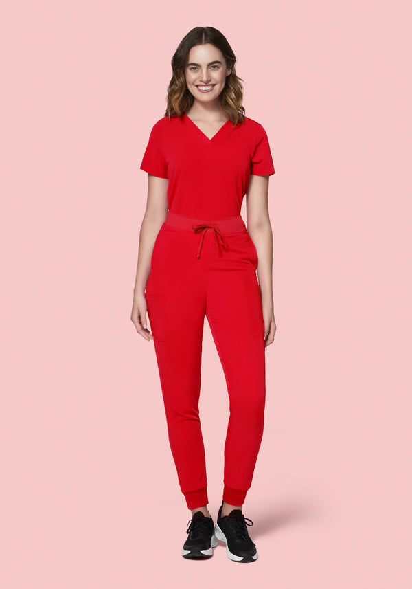 High Waisted Joggers Candy Red