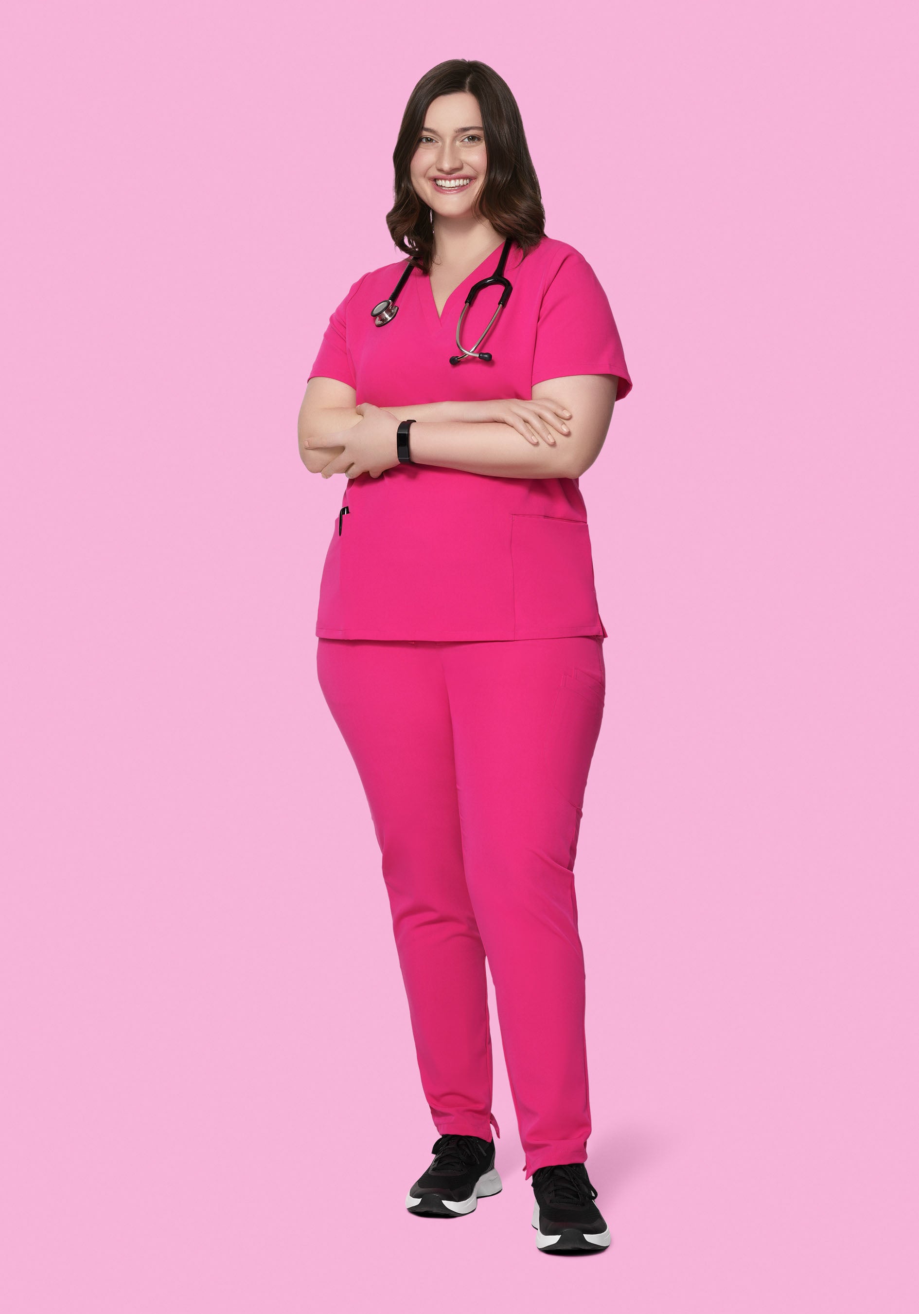 6 Pocket Top Shocking Pink