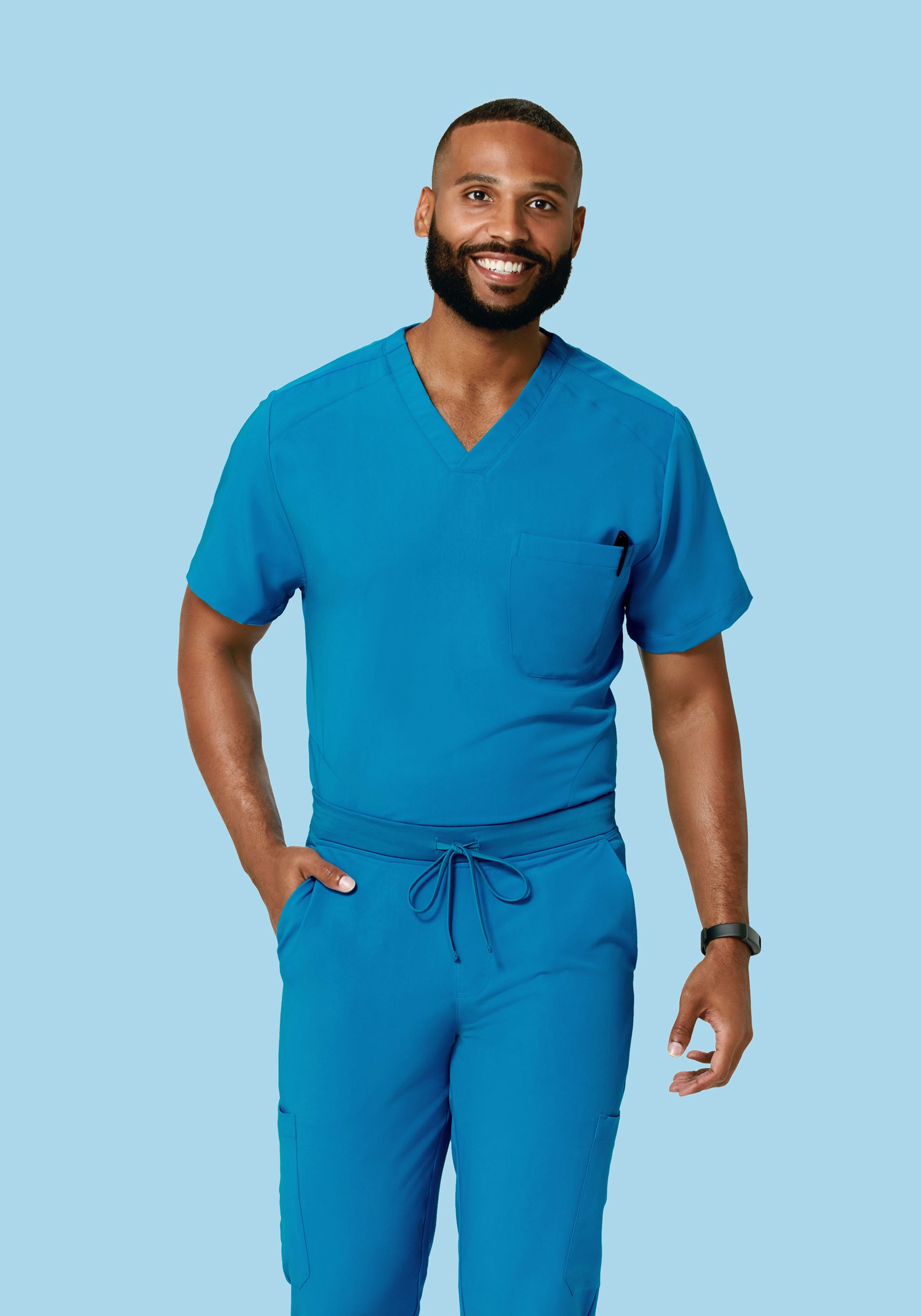 Three Pocket Top Electric Blue