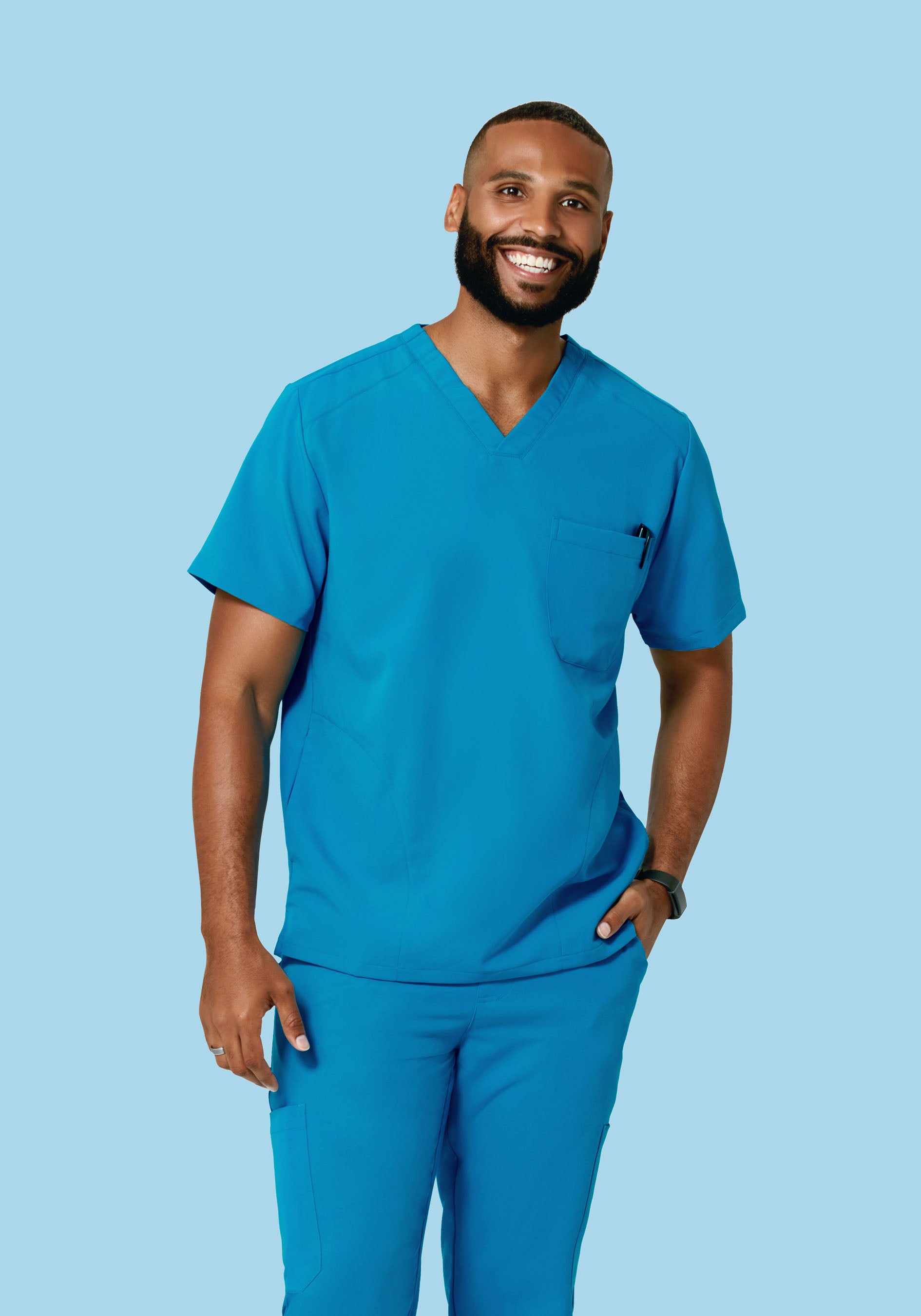 Three Pocket Top Electric Blue