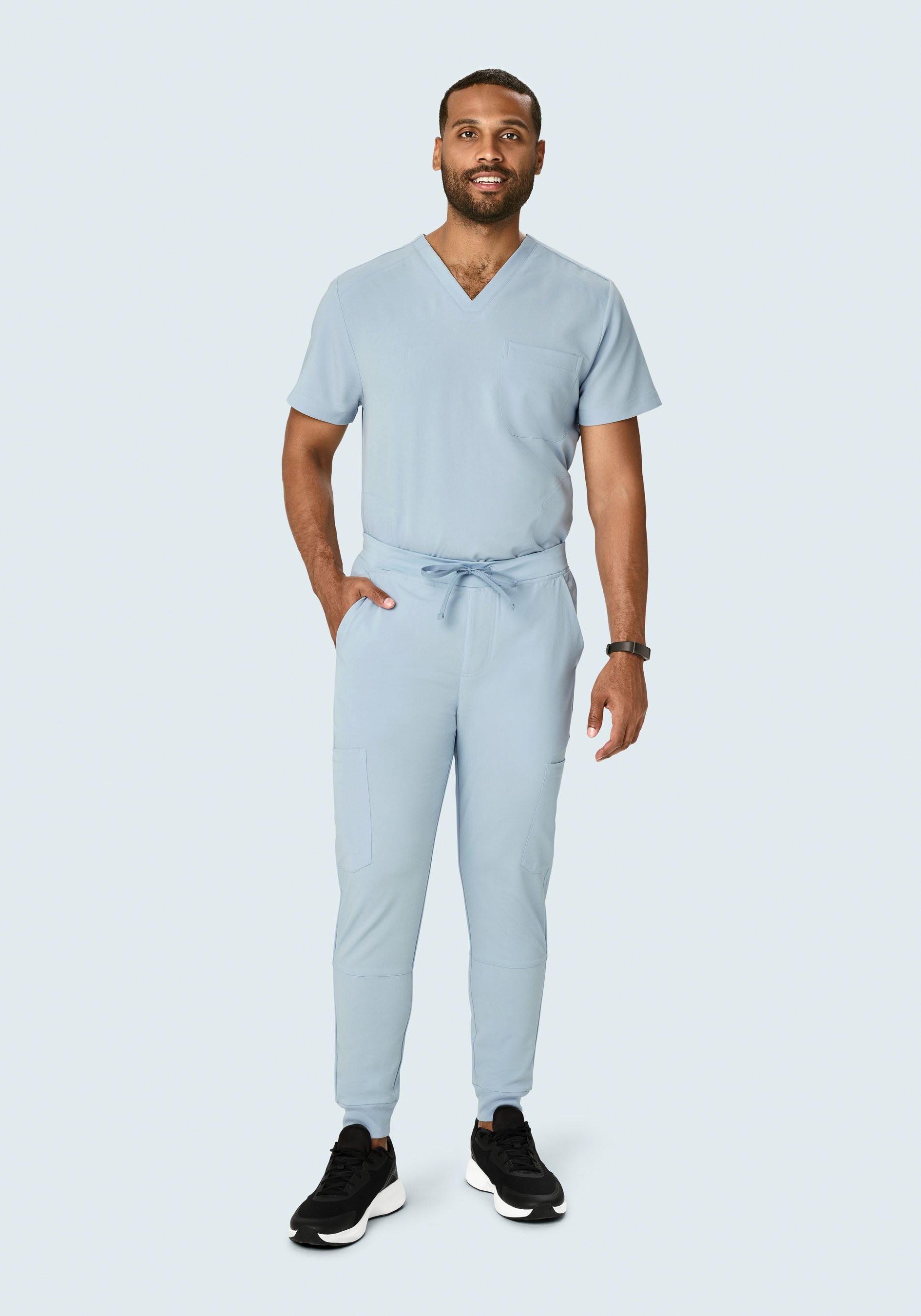 7 Pocket Joggers Powder Blue Mandala Scrubs