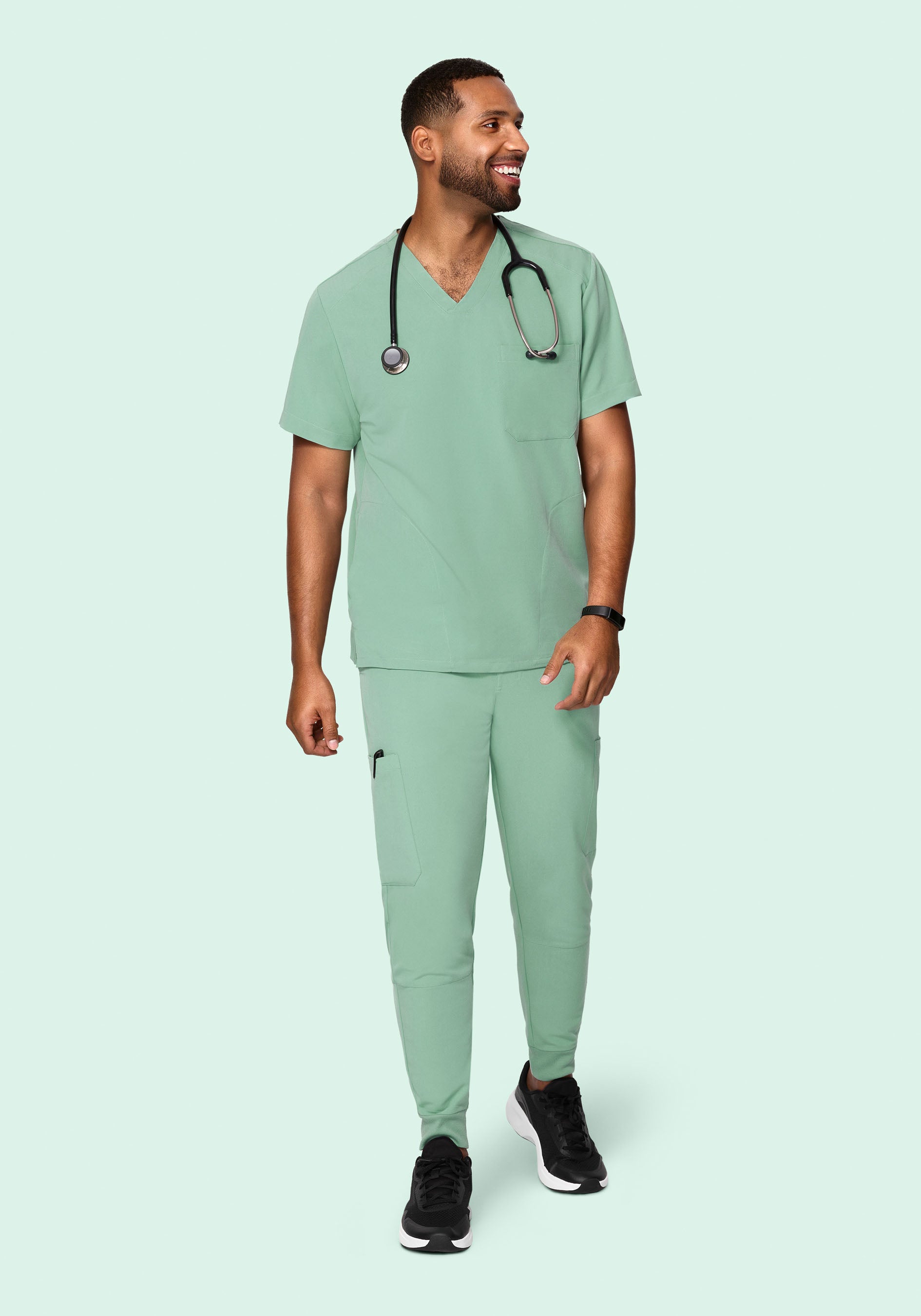 Men's Mid-Rise Jogger Scrub Pants - Jade | Mandala Scrubs