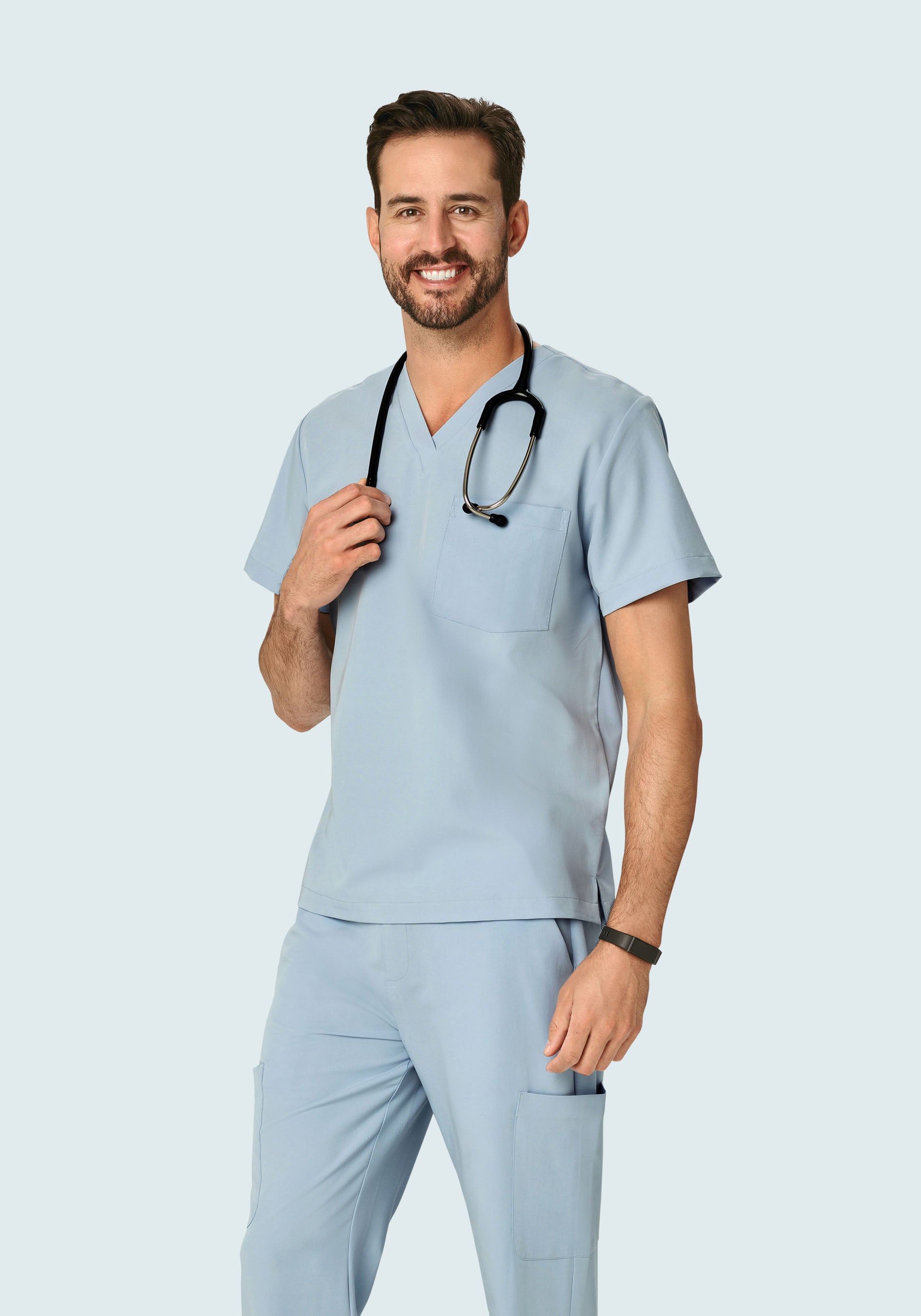 Two Pocket Top Powder Blue