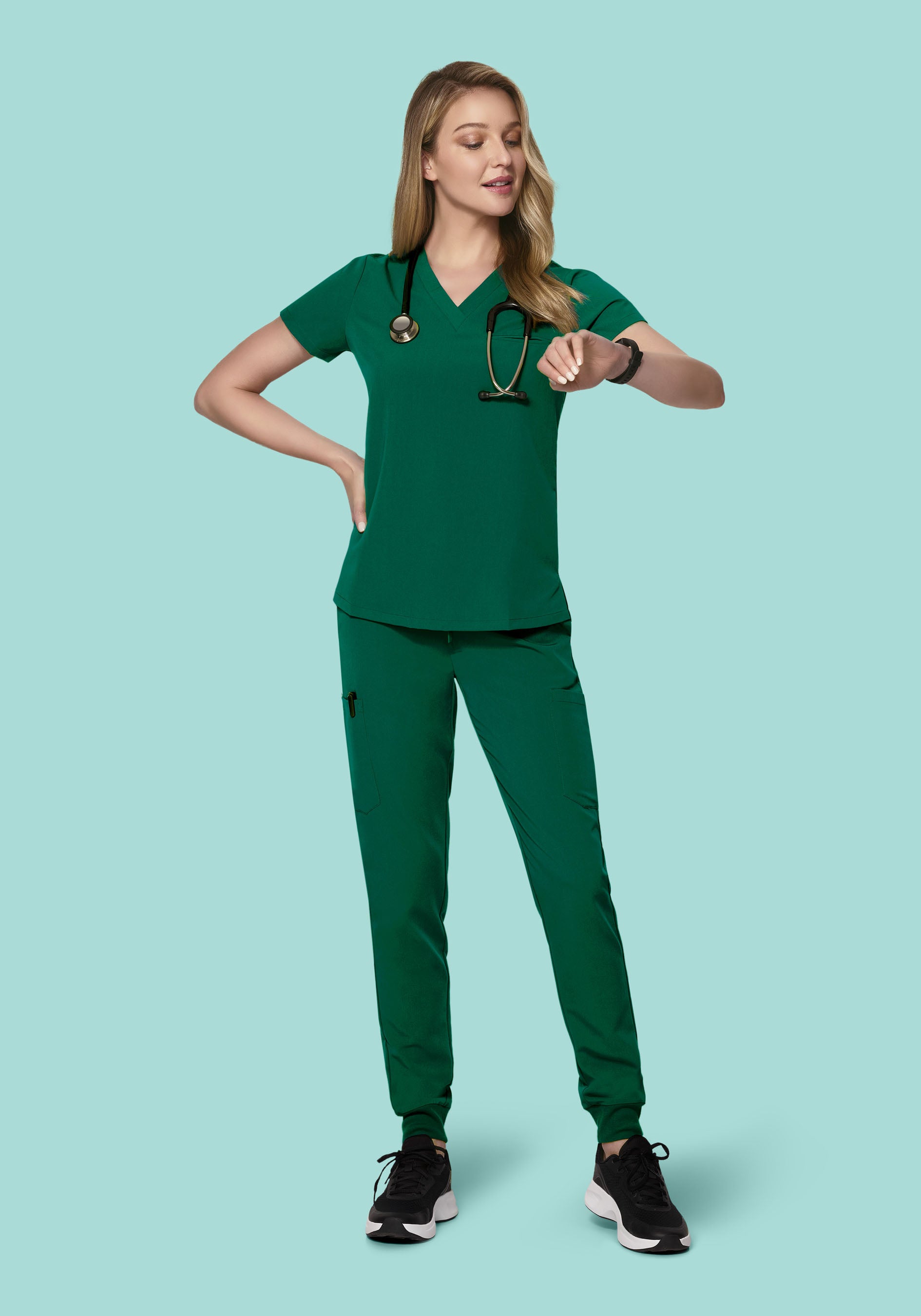 9 Pocket Joggers Hunter Green