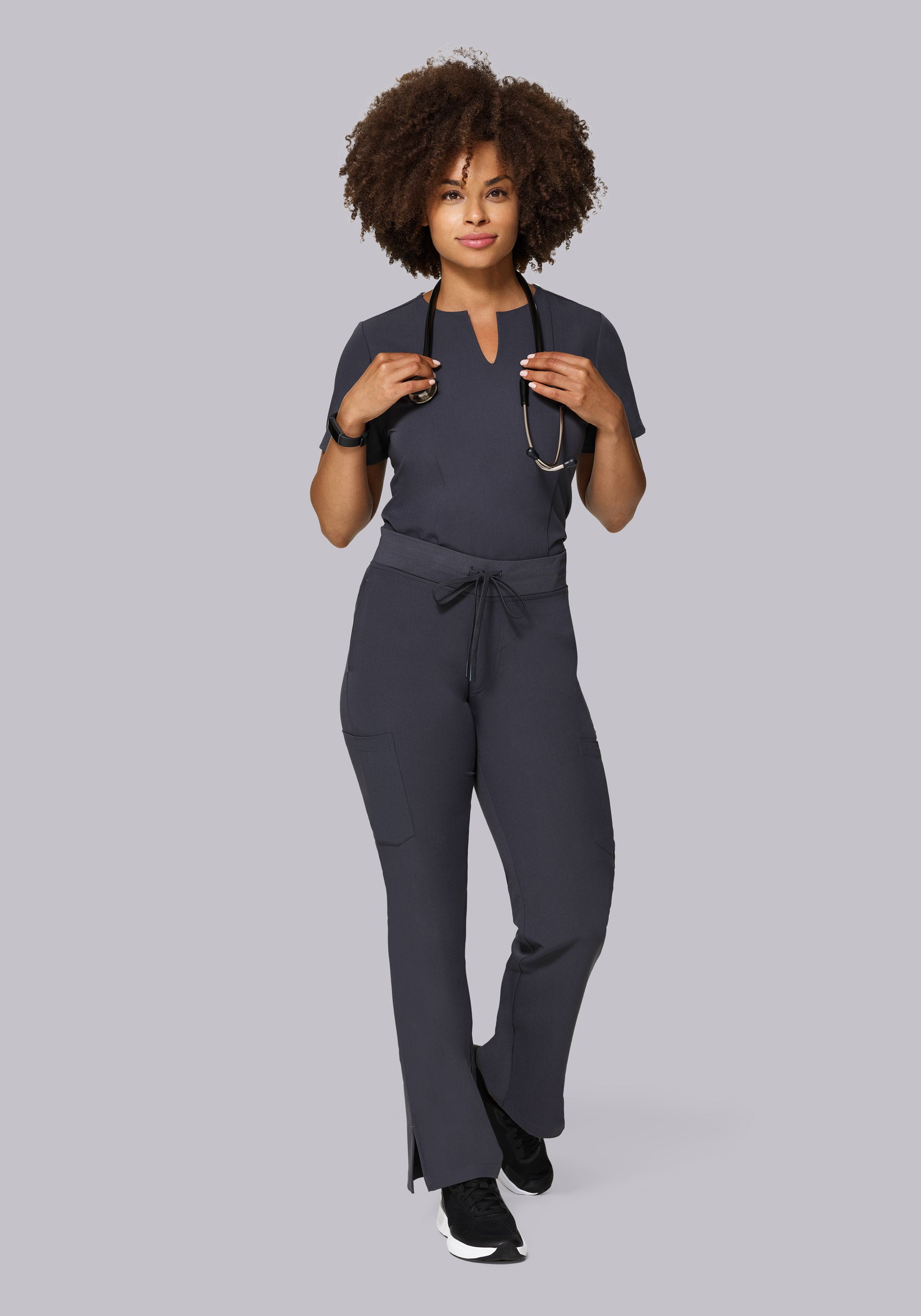 Womens 9 Pocket Cargo Scrubs Pants Pewter – Mandala Scrubs