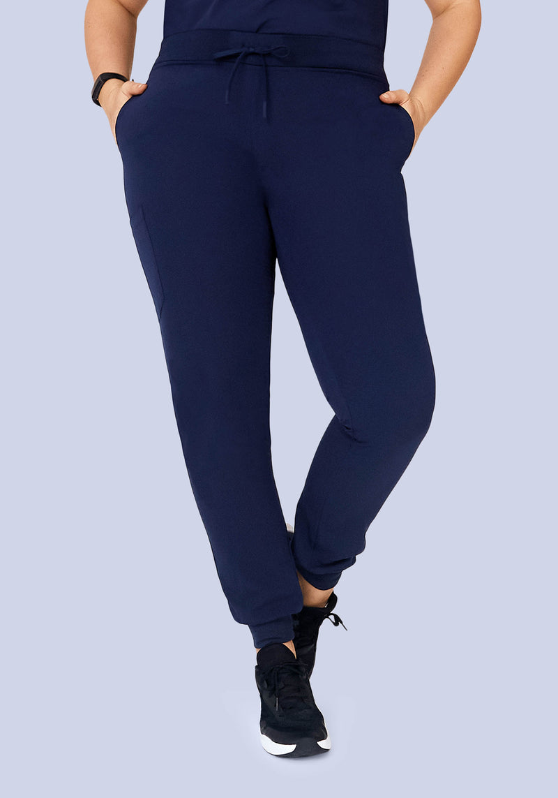 High-waisted joggers - Blue - Ladies