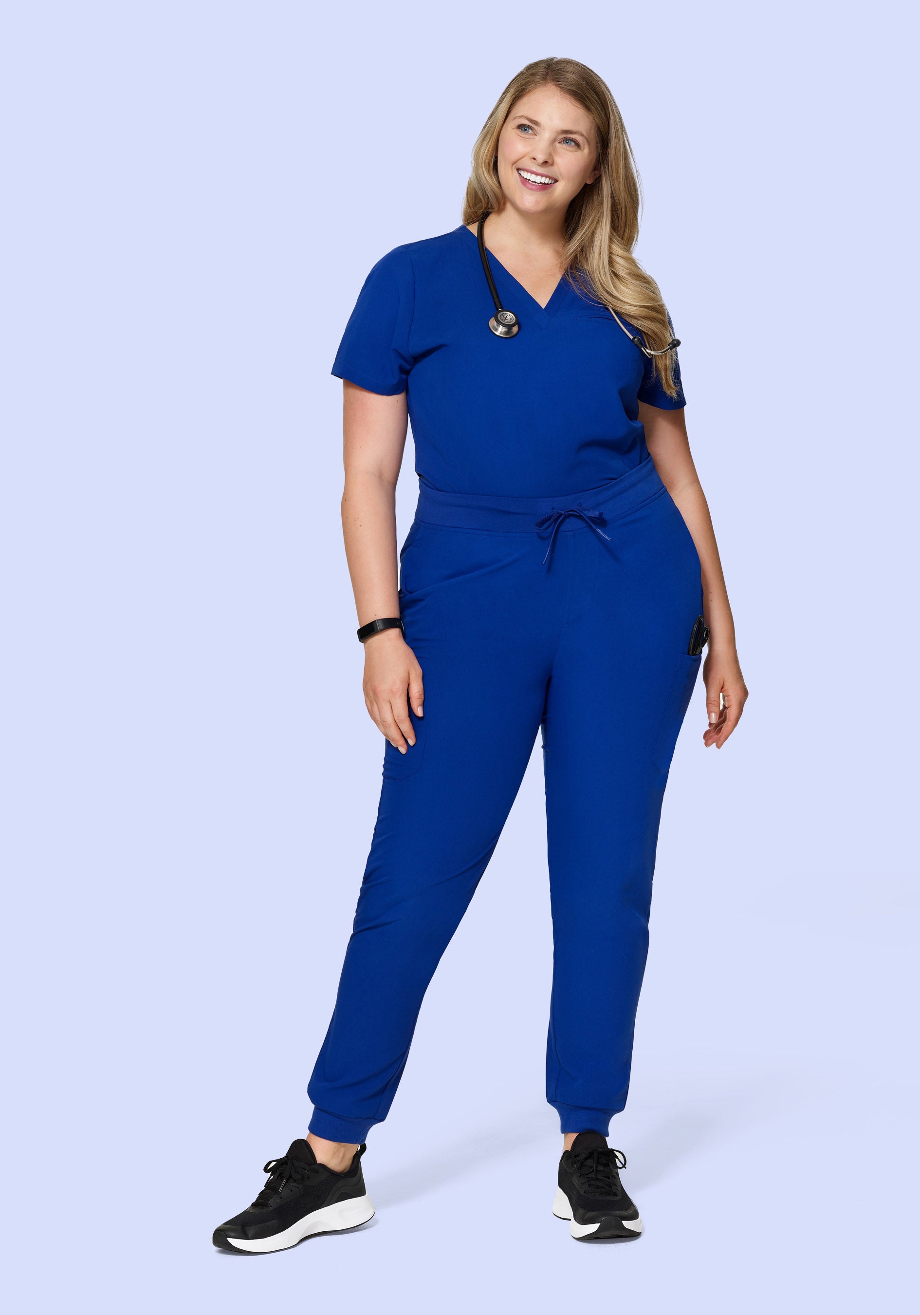 Womens 9 Pocket Jogger Scrubs Galaxy Blue Mandala Scrubs