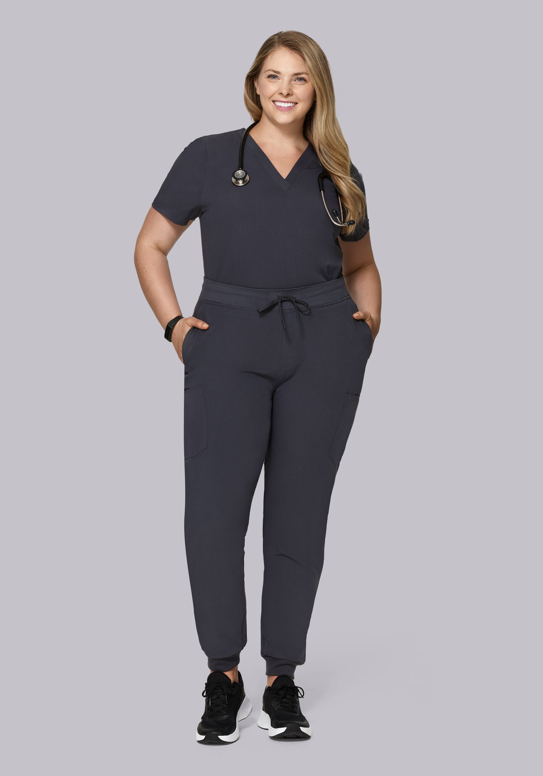 6 Pocket Top Pewter – Mandala Scrubs