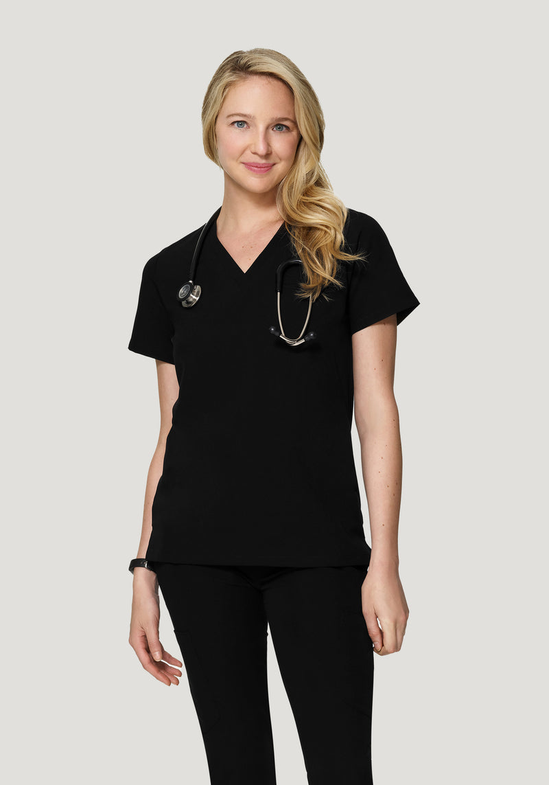 One Pocket Top Black – Mandala Scrubs