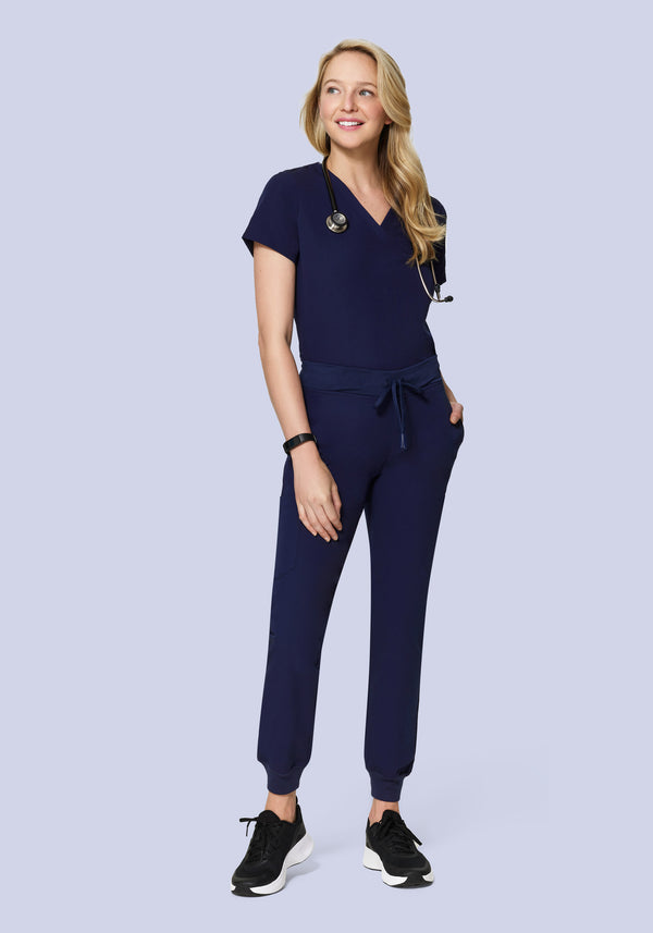 Women's Modern Scrub Jacket Navy – Mandala Scrubs