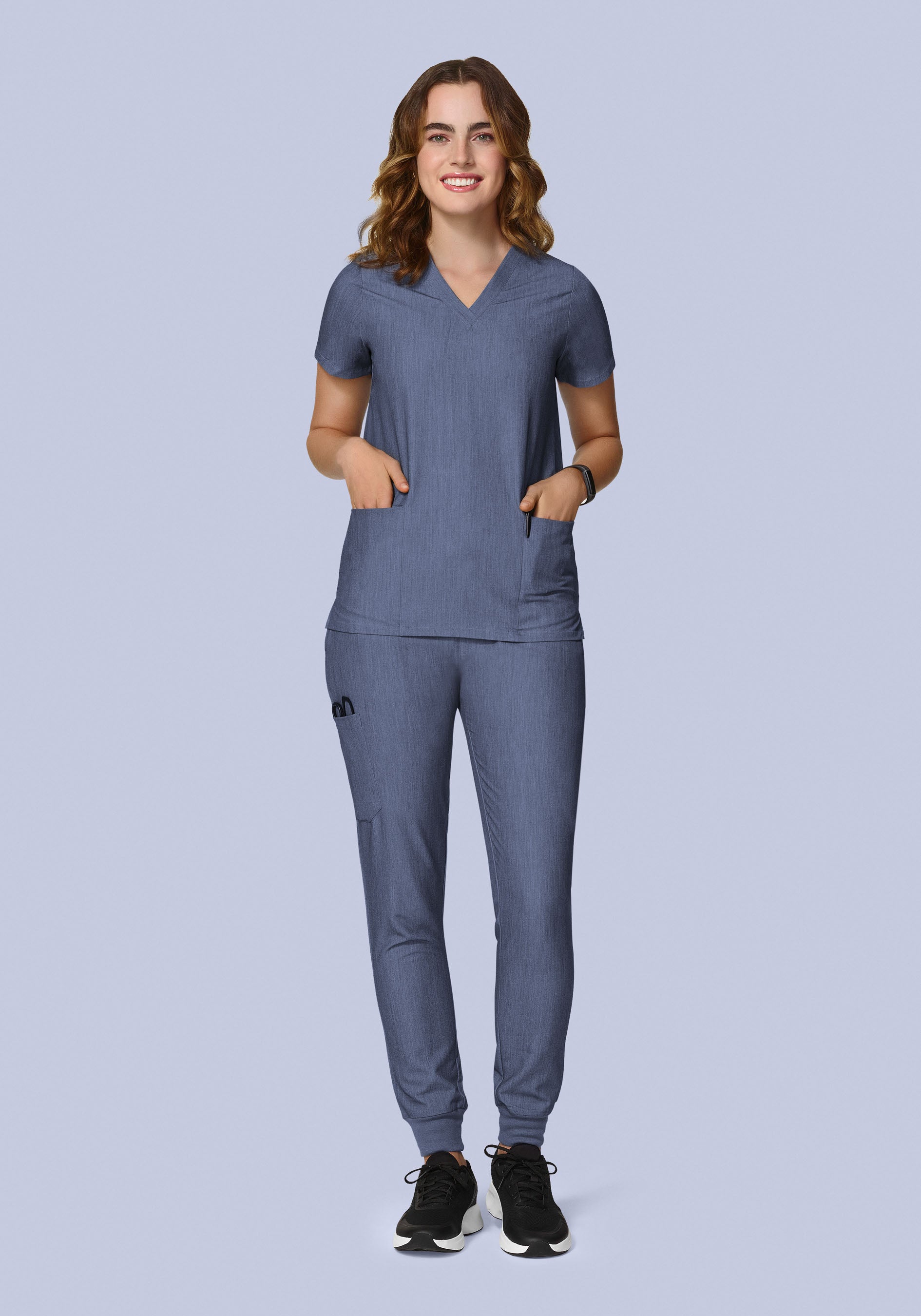 High Waisted Joggers Heather Denim