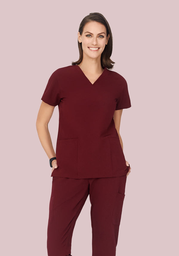 M&M SCRUBS Short Sleeve Scoop Neck Body Suit-Breathable Cotton Stretch