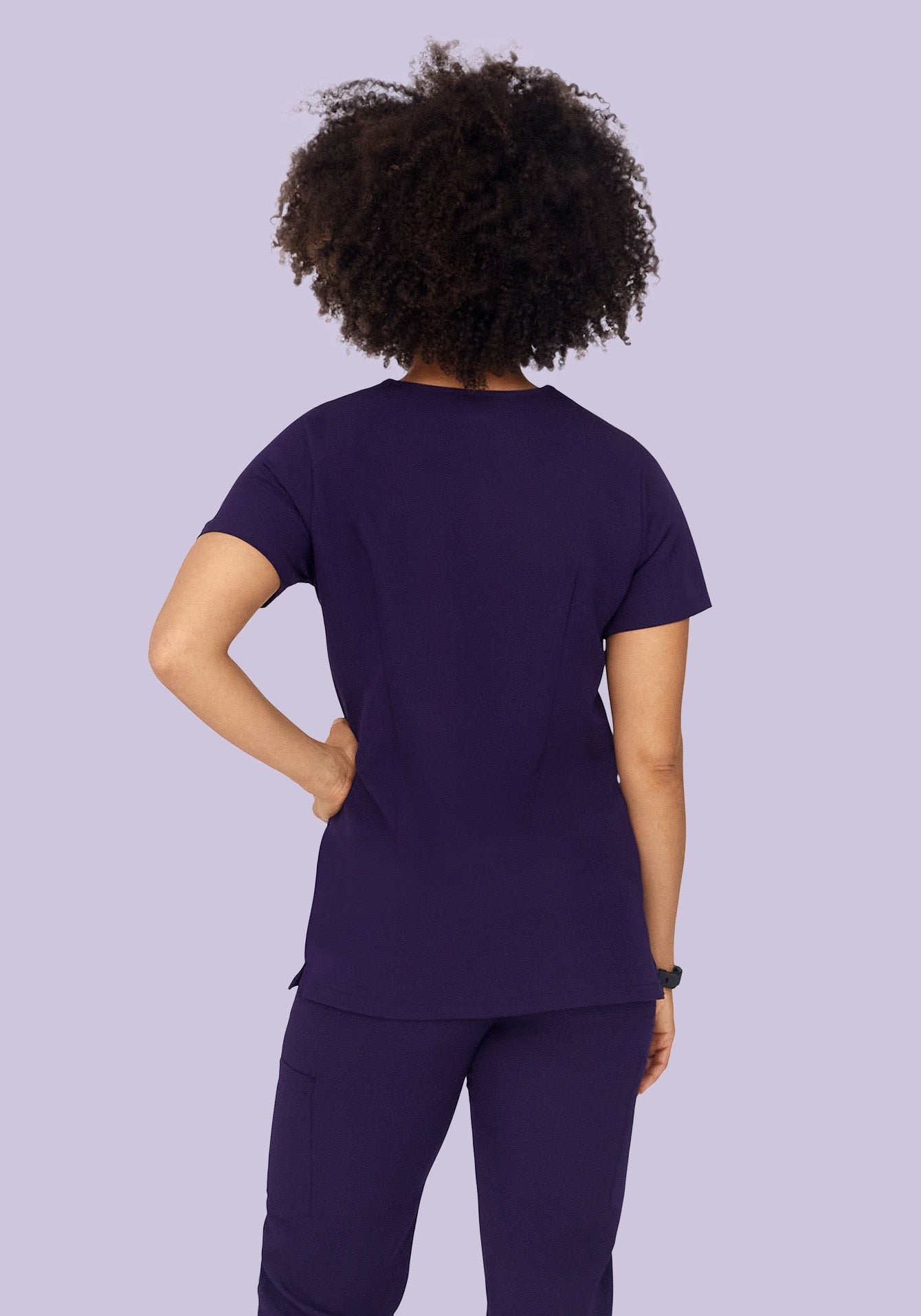 5 Pocket Notch Neck Top Eggplant