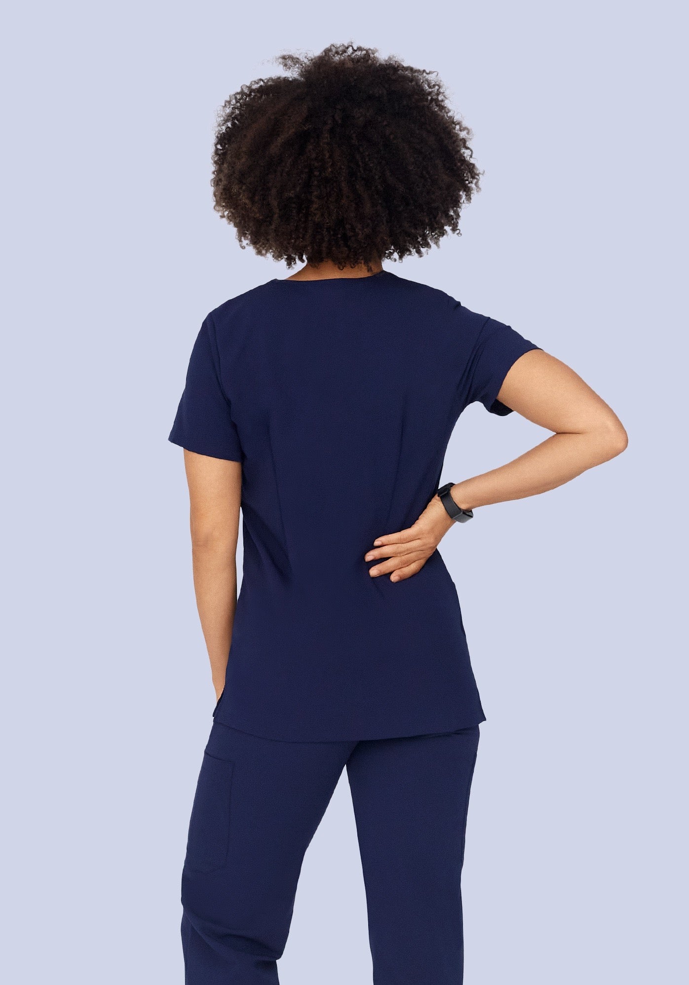 5 Pocket Notch Neck Top Navy