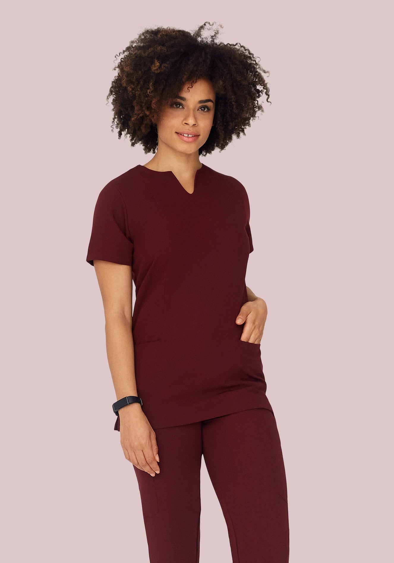 5 Pocket Notch Neck Top Wine