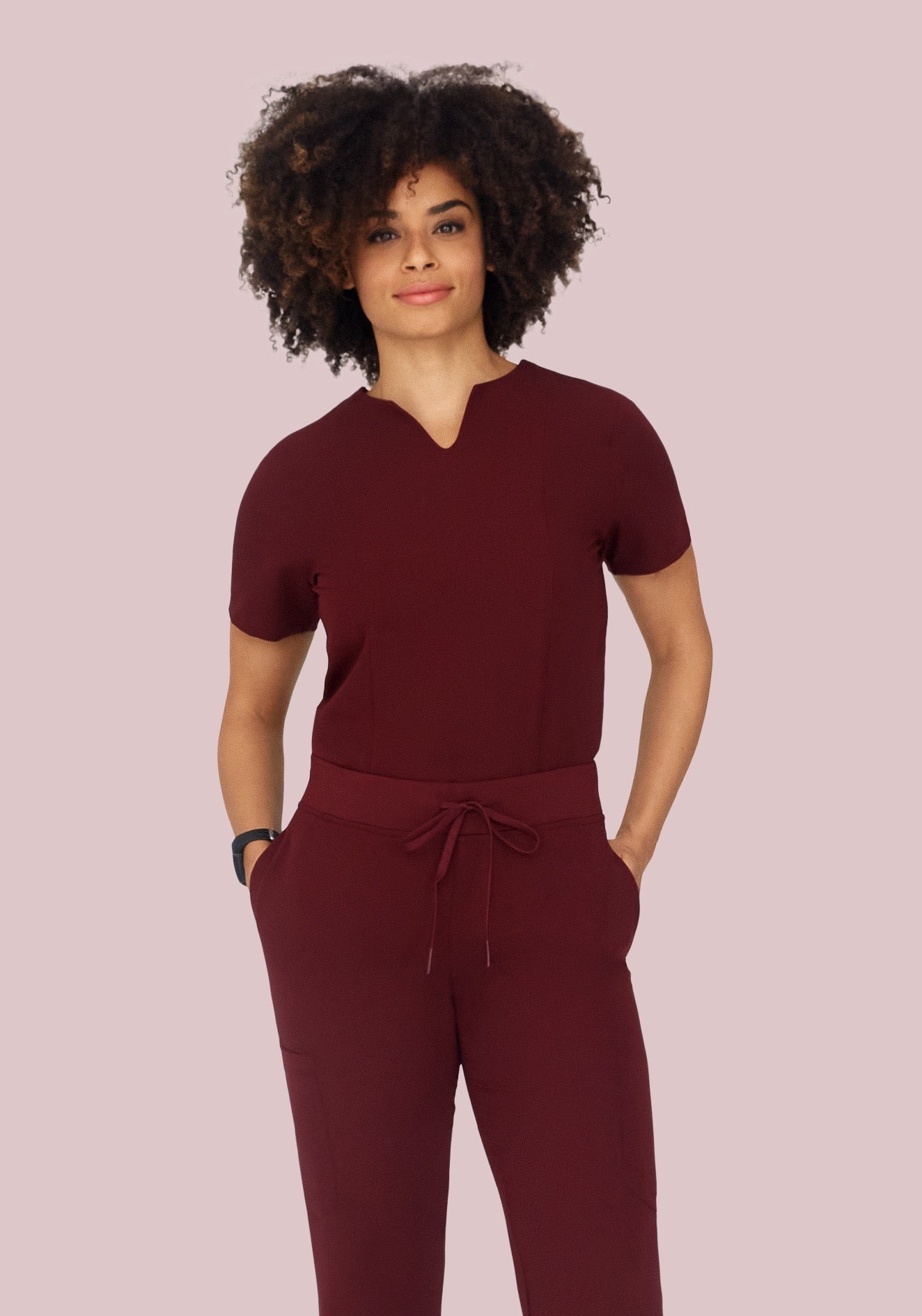 5 Pocket Notch Neck Top Wine
